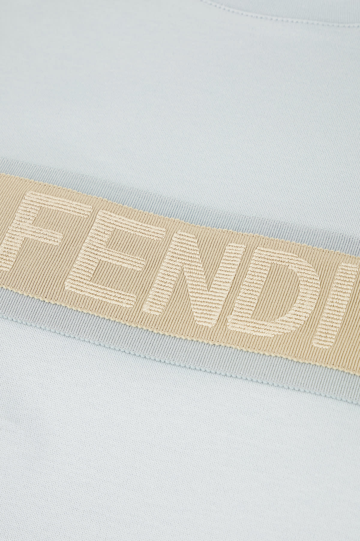 FENDI PASTEL LIGHT BLUE COTTON T-SHIRT