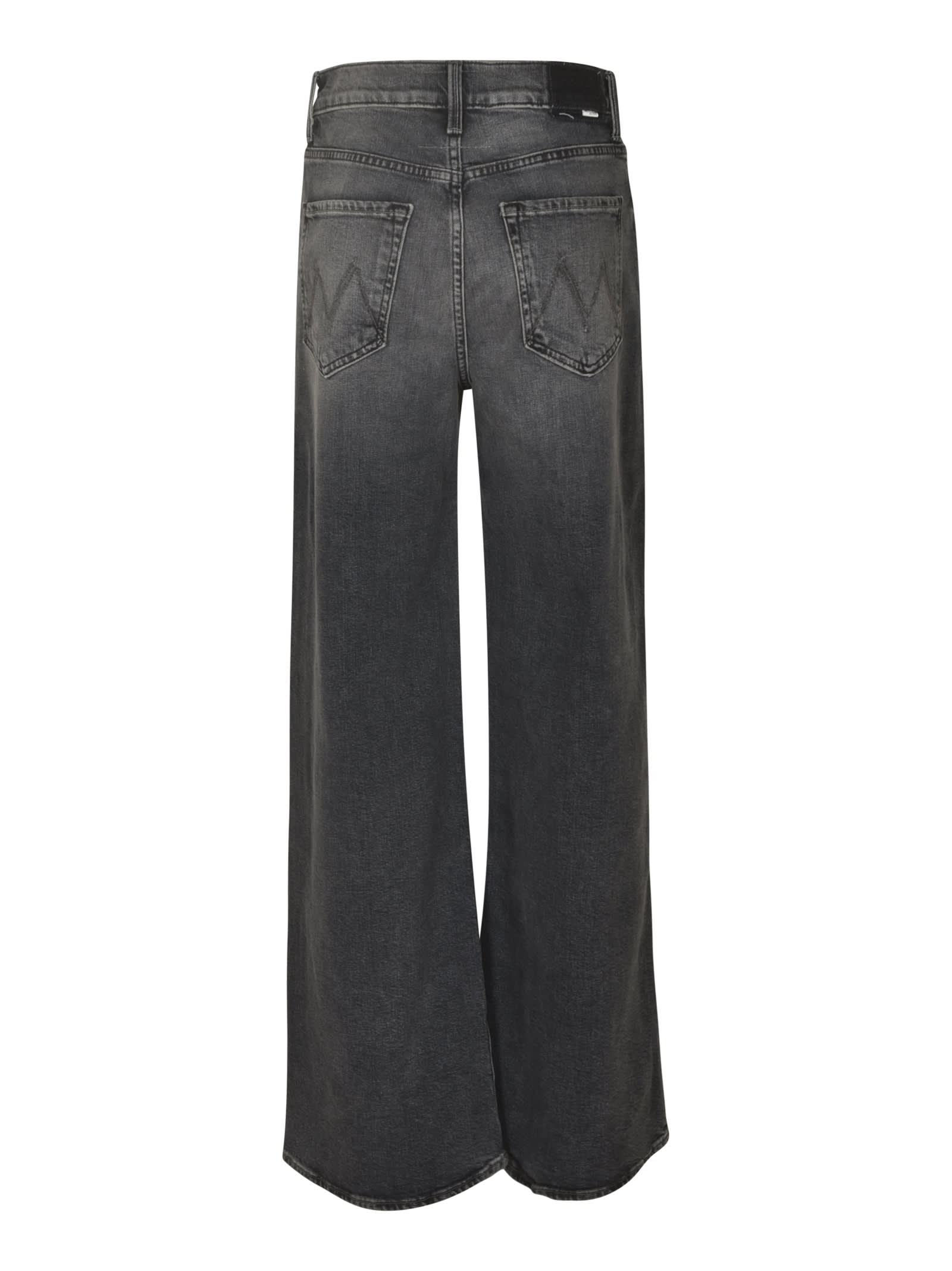 Shop Mother The Ditcher Roller Sneak Jeans In Gray