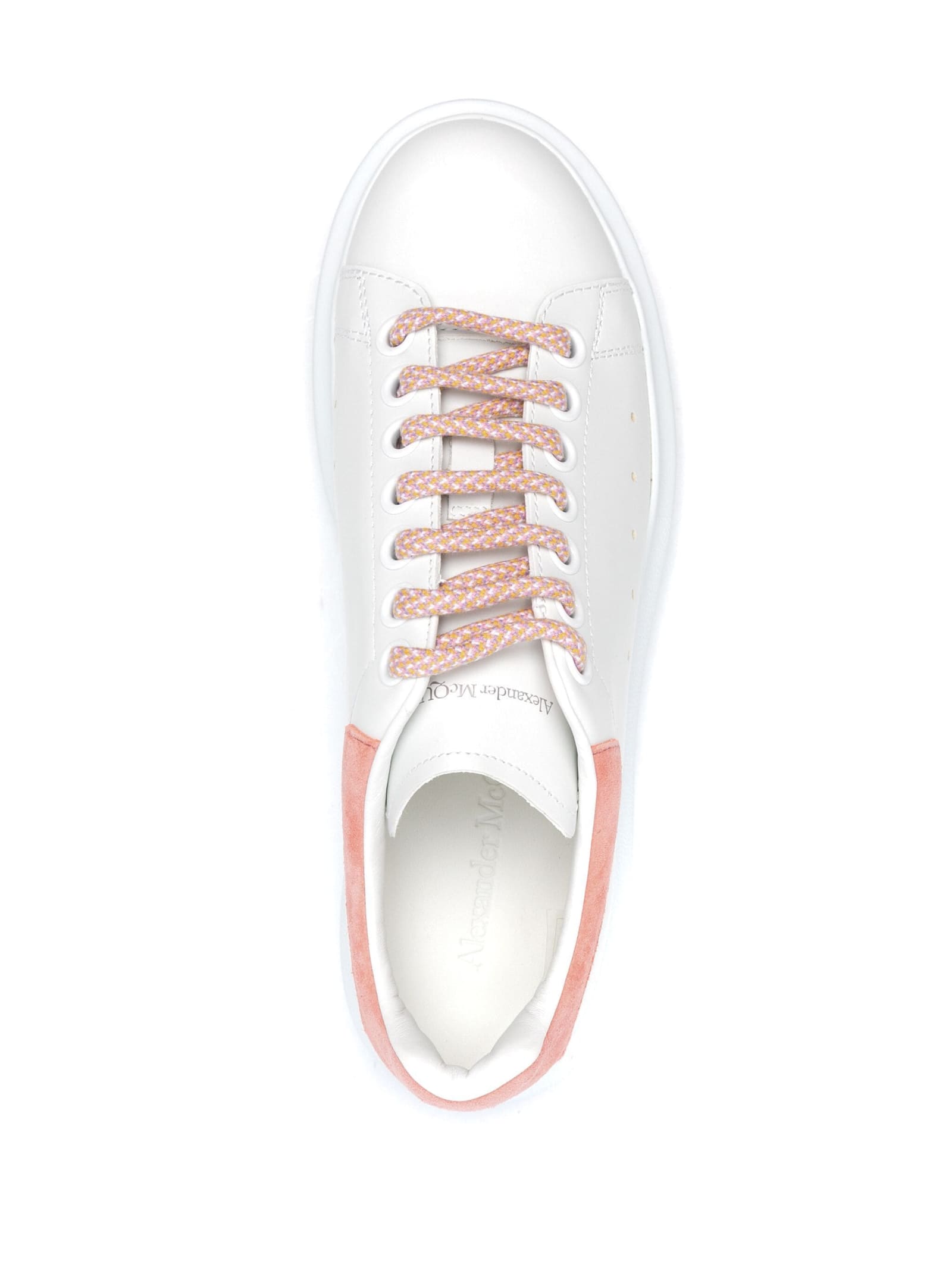 Shop Alexander Mcqueen White Oversized Sneakers With Clay Suede Spoilers
