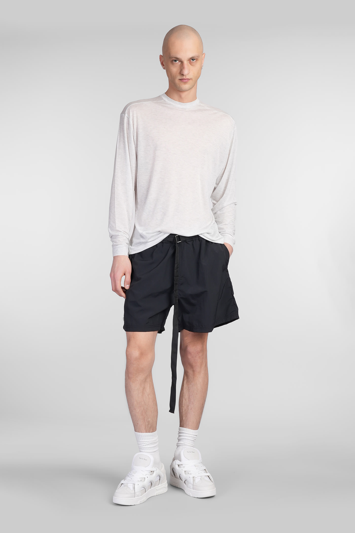 Paura Harlem Shorts In Black Cotton In Black