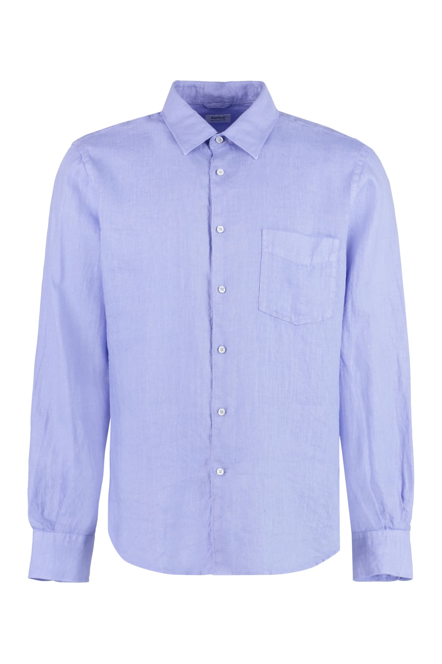 Shop Aspesi Linen Shirt In Light Blue