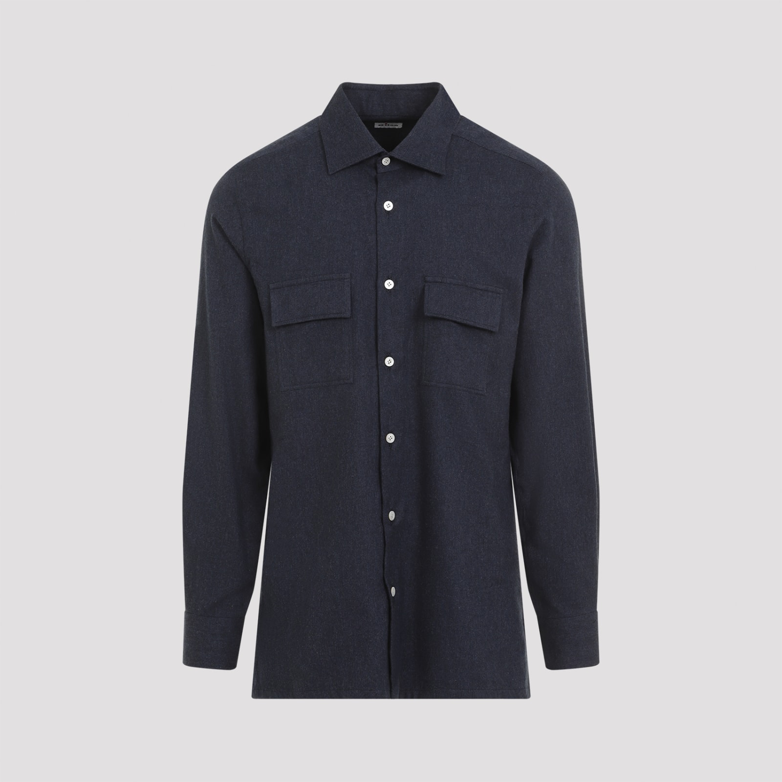 Shop Kiton Shirt In Blu