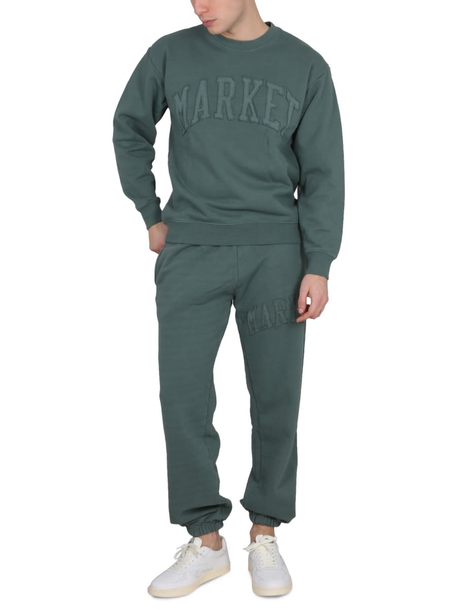 Shop Market Pants With Applied Logo In Green