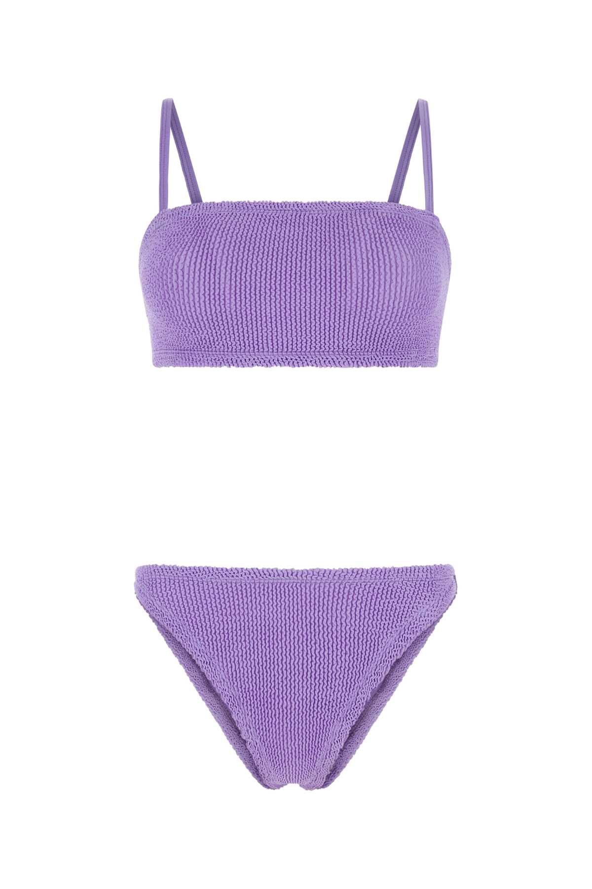 Shop Hunza G Lilac Stretch Nylon Gigi Bikini