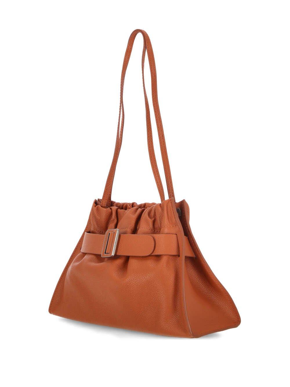 Shop Boyy Scrunchy Buckle Soft Shoulder Bag In Leather Brown