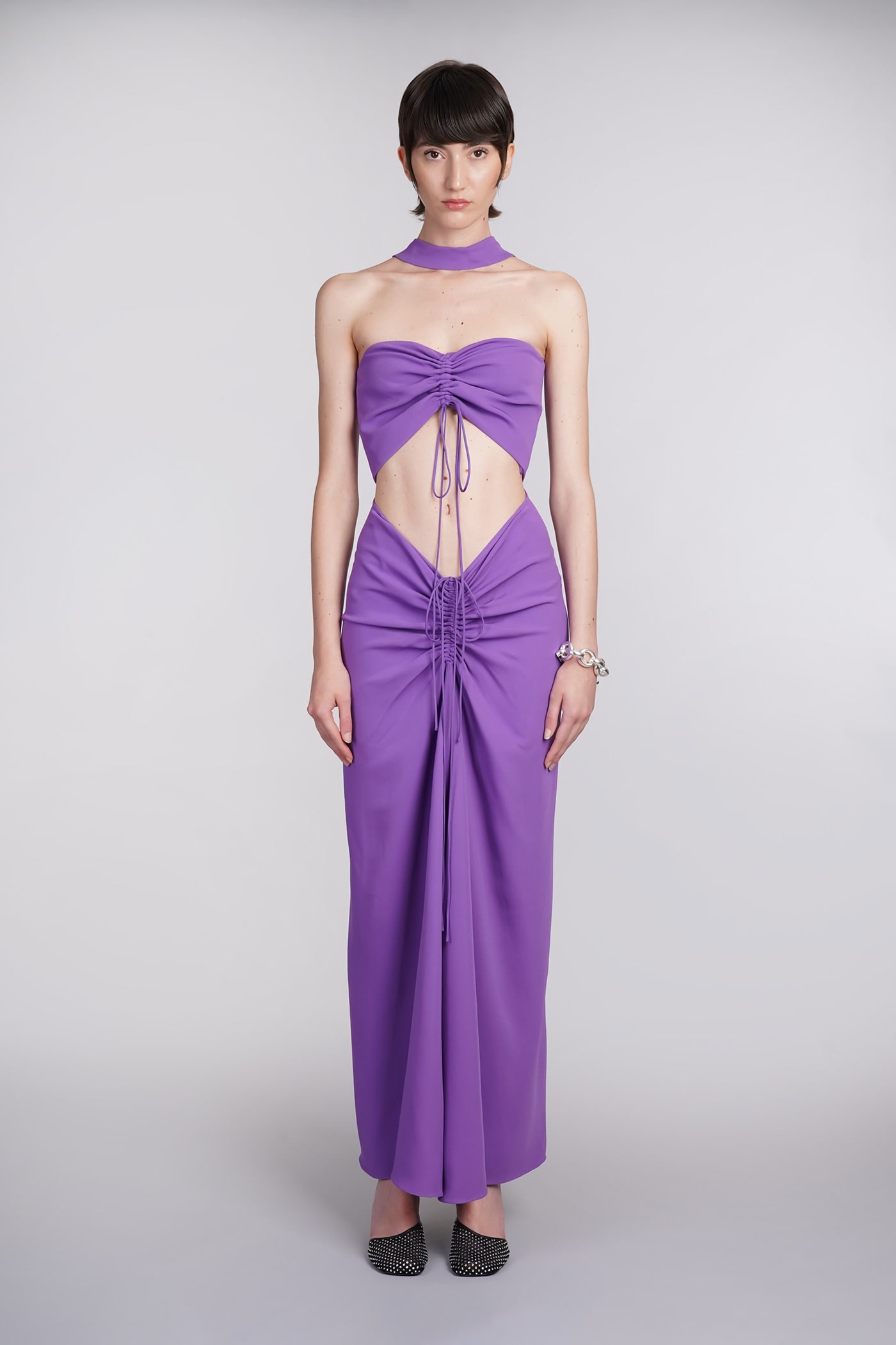 Shop Christopher Esber Dress In Viola Viscose