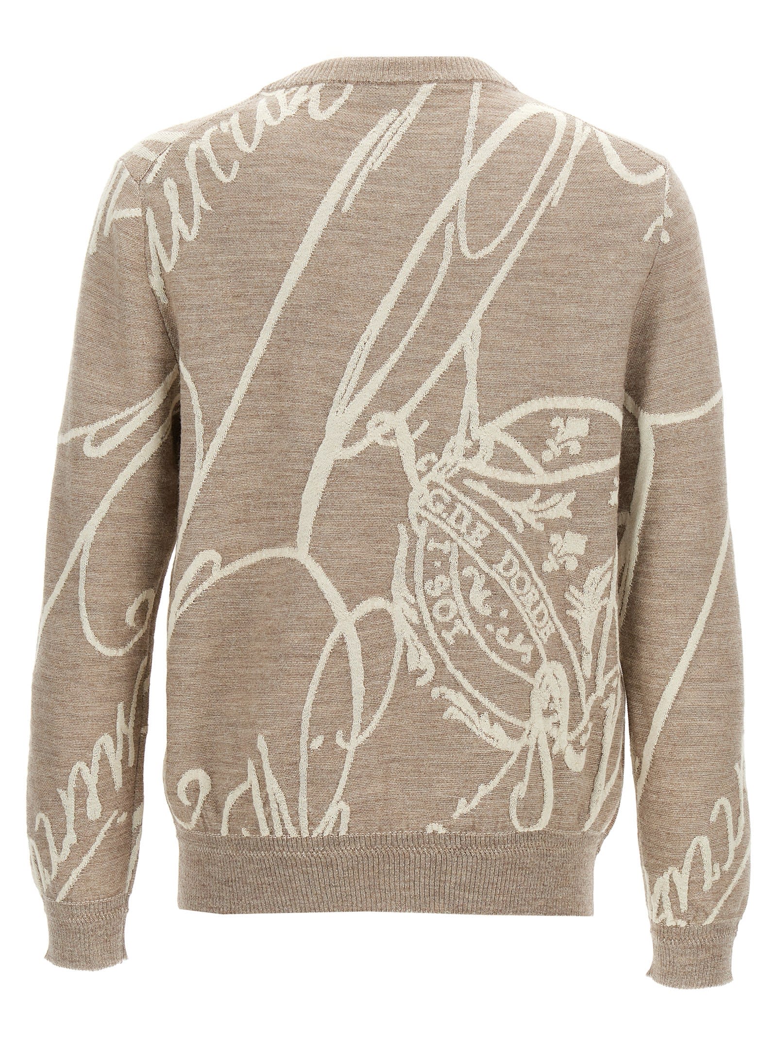 Shop Berluti Giant Scritto Sweater In Beige