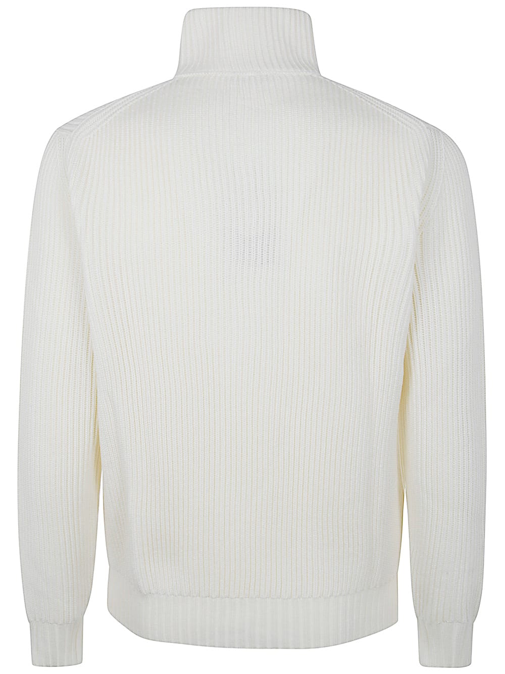 Shop Filippo De Laurentiis Long Sleeves Half Zip In Milk