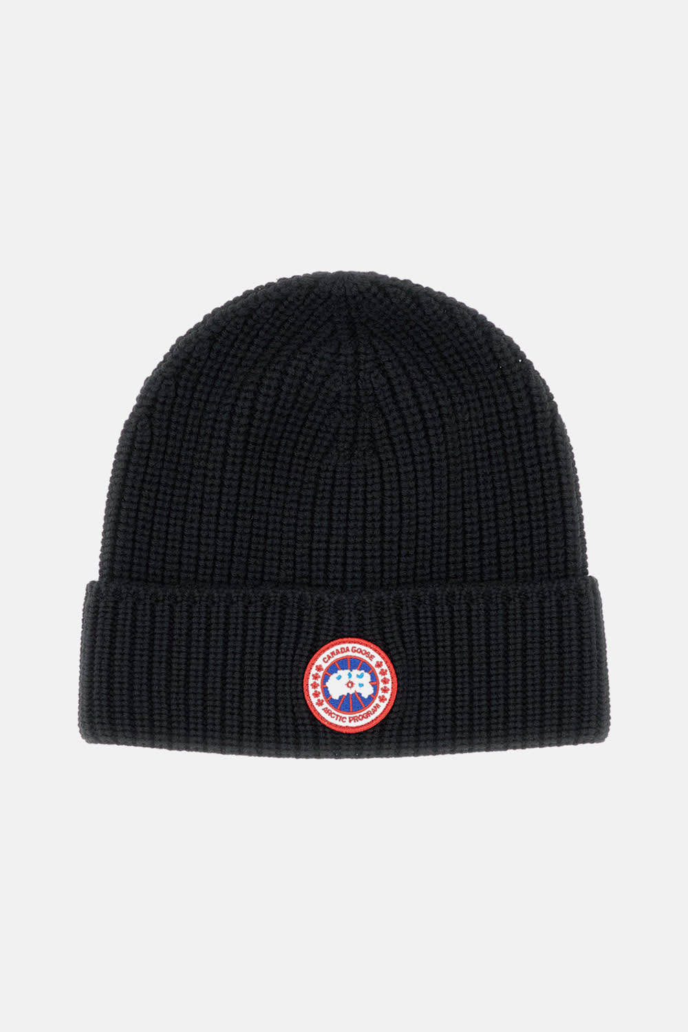 Canada Goose Ribbed Texture Cuffed Hats With Folded Cuff In Black
