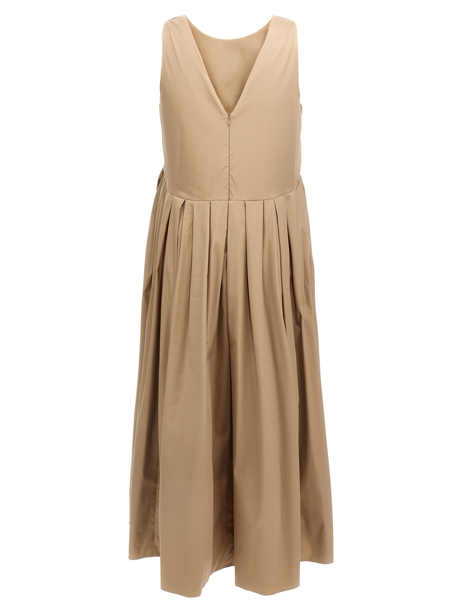 's Max Mara Skirt Pleated Neckline Sleeveless V-back In Brown