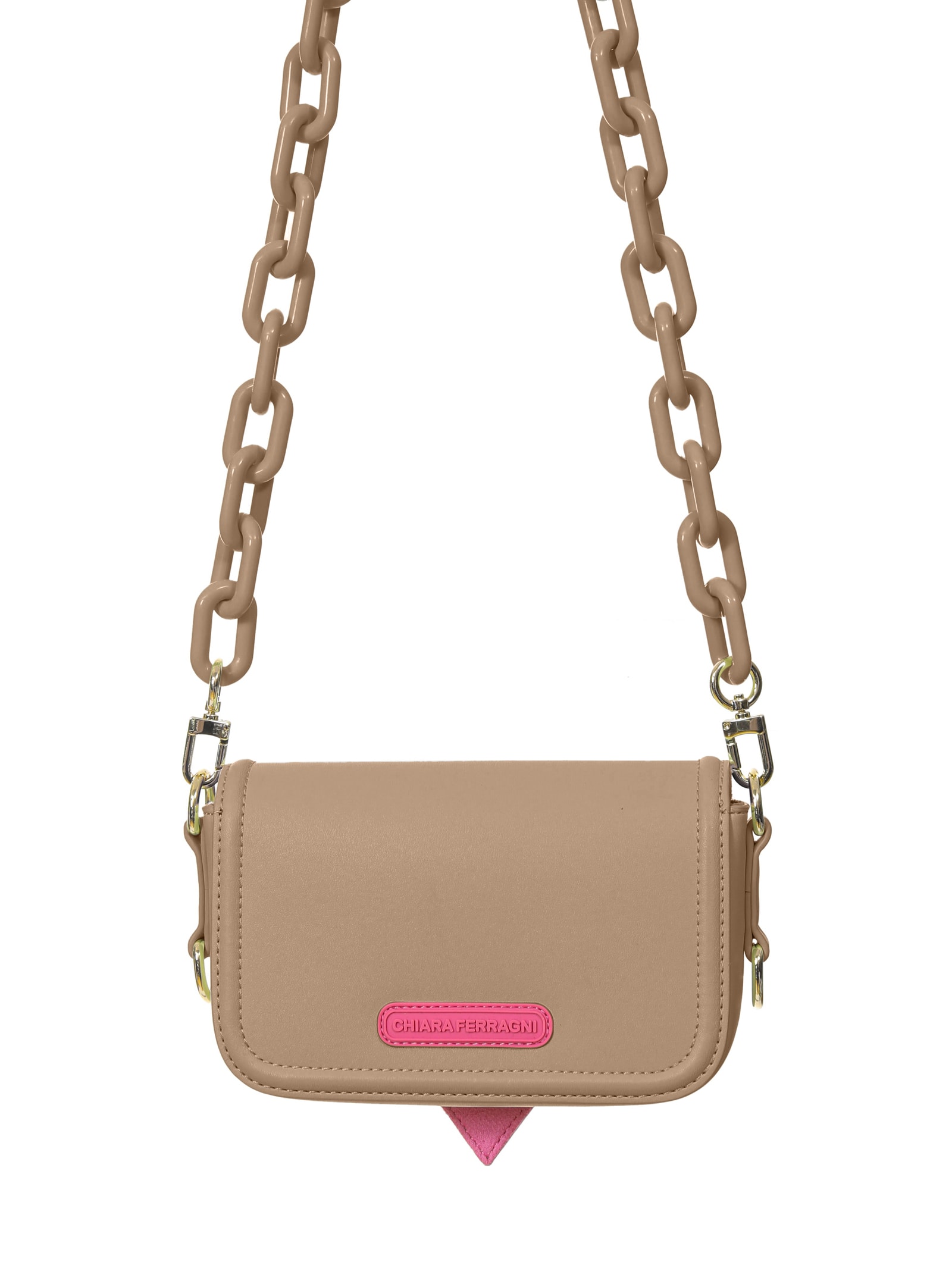 Shop Chiara Ferragni Brown Shoulder Bag