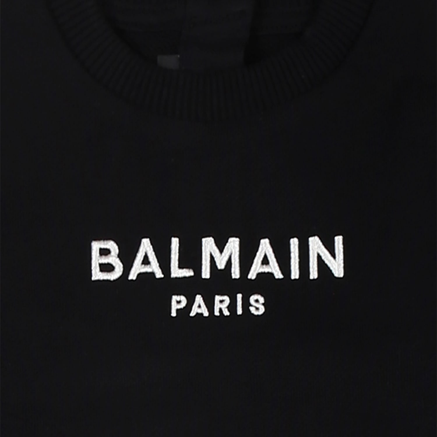 Balmain Black Sweatshirt For Baby Girl With Logo In Black