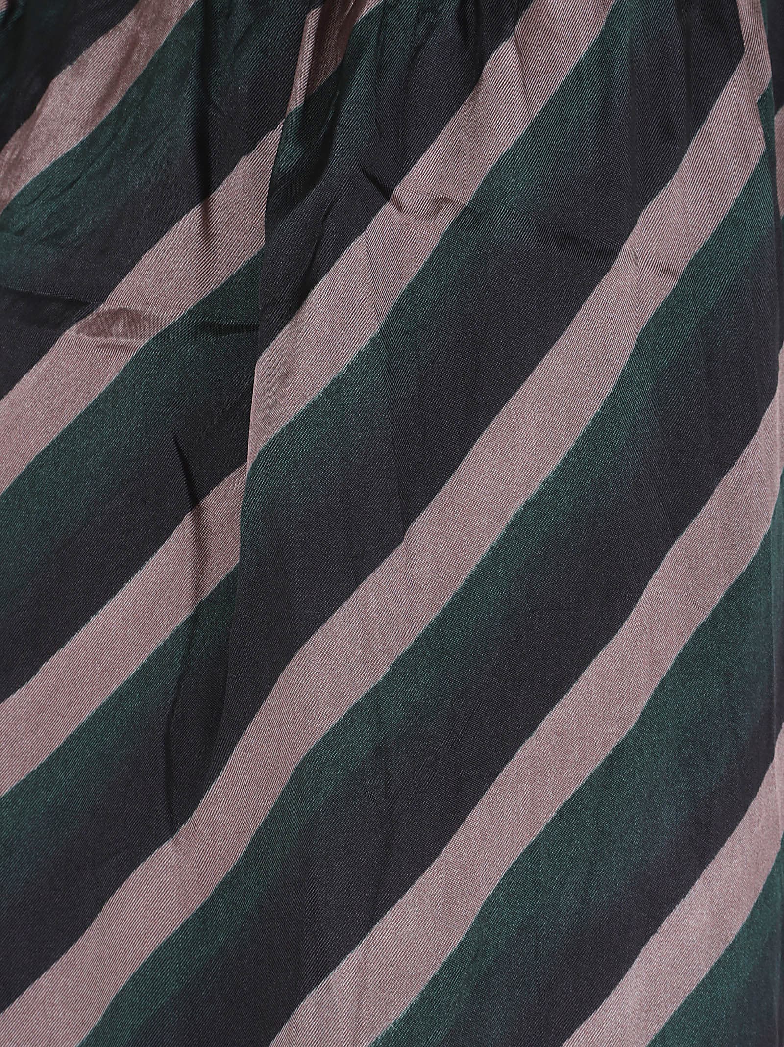 Dries Van Noten Striped Relaxed Fit Trousers With Elastic Waistband In Multi