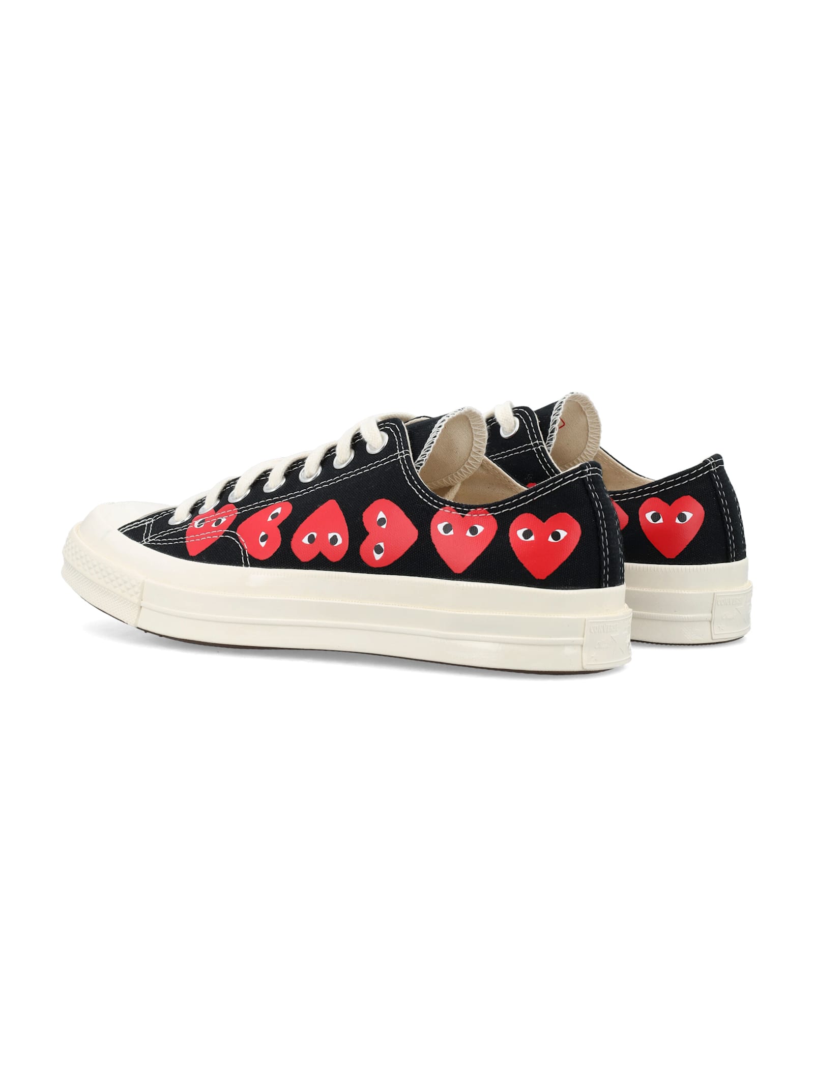Comme Des Garçons Multi Heart Low Top In Black