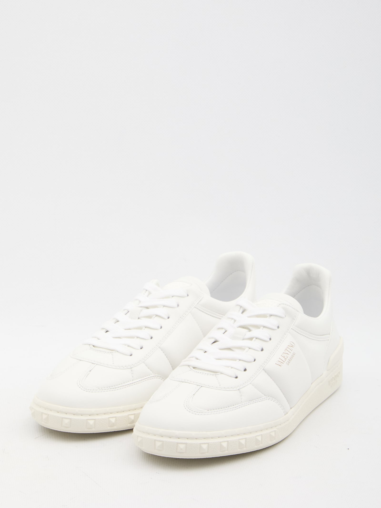 Valentino Upvillage Low Top Nappa Leather Sneaker In White