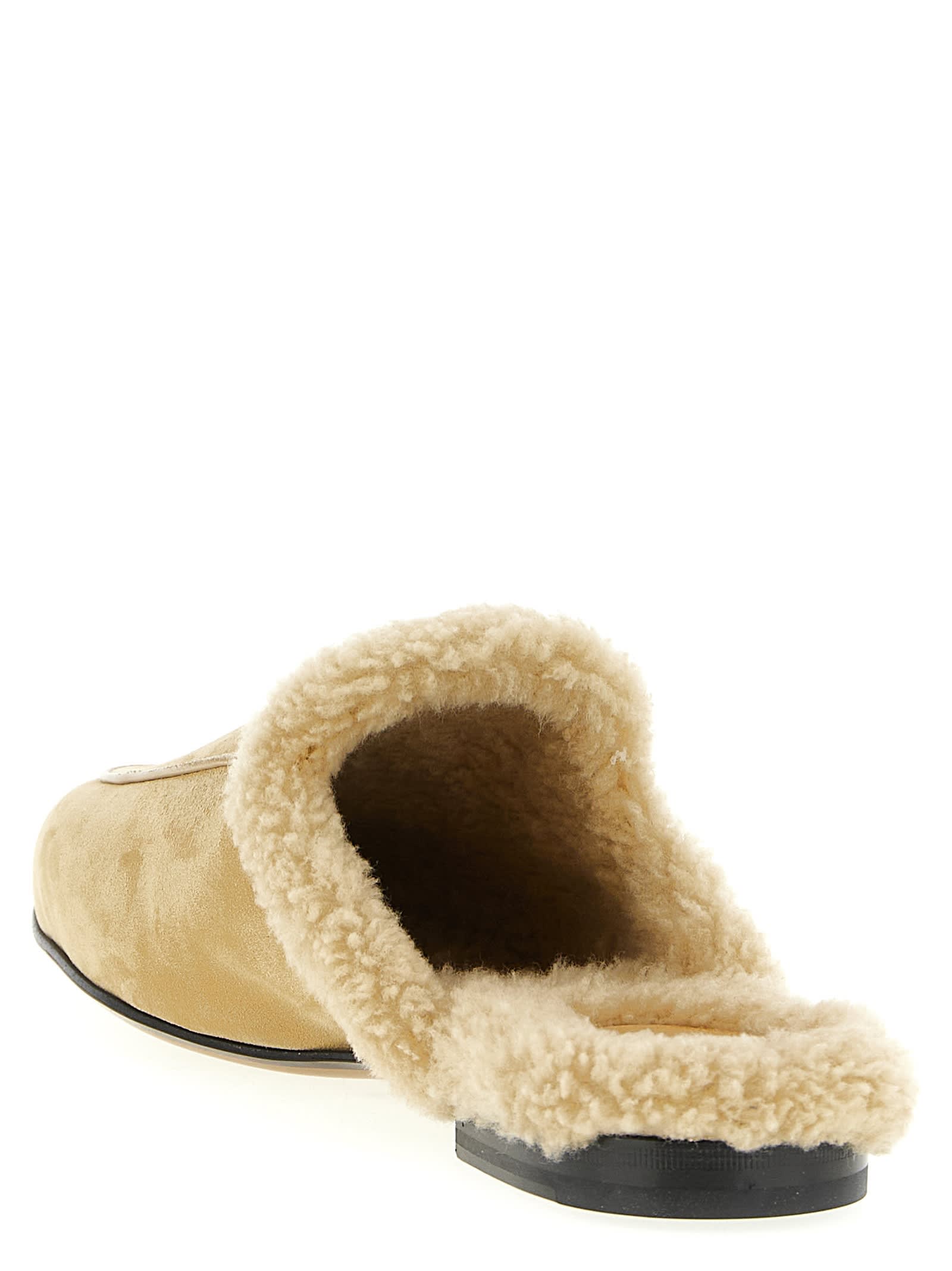 Gucci Round Toe Flat Sole Metal Hardware Slippers In Animal Print