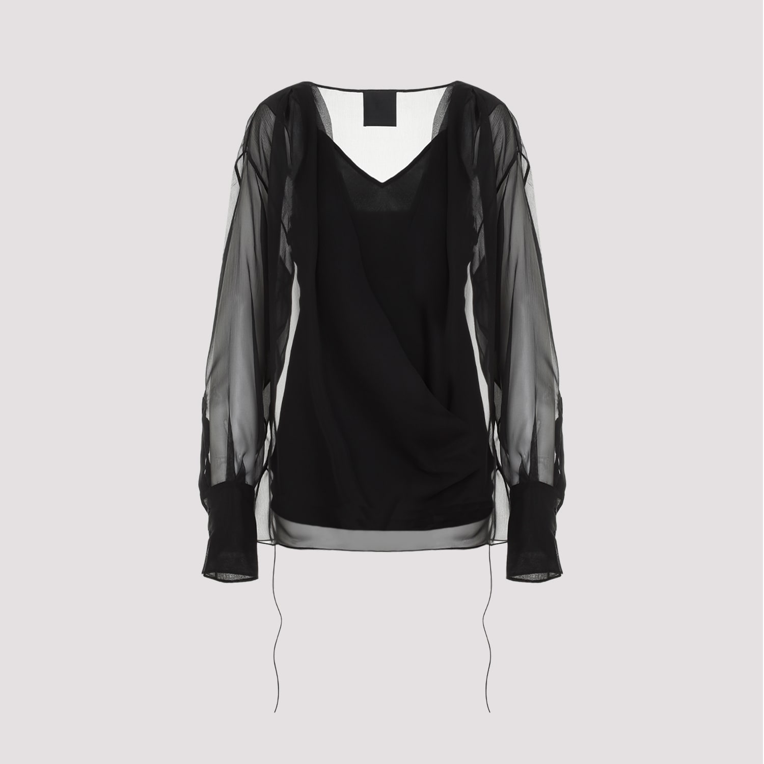 Shop Givenchy Draped Shirt In Black