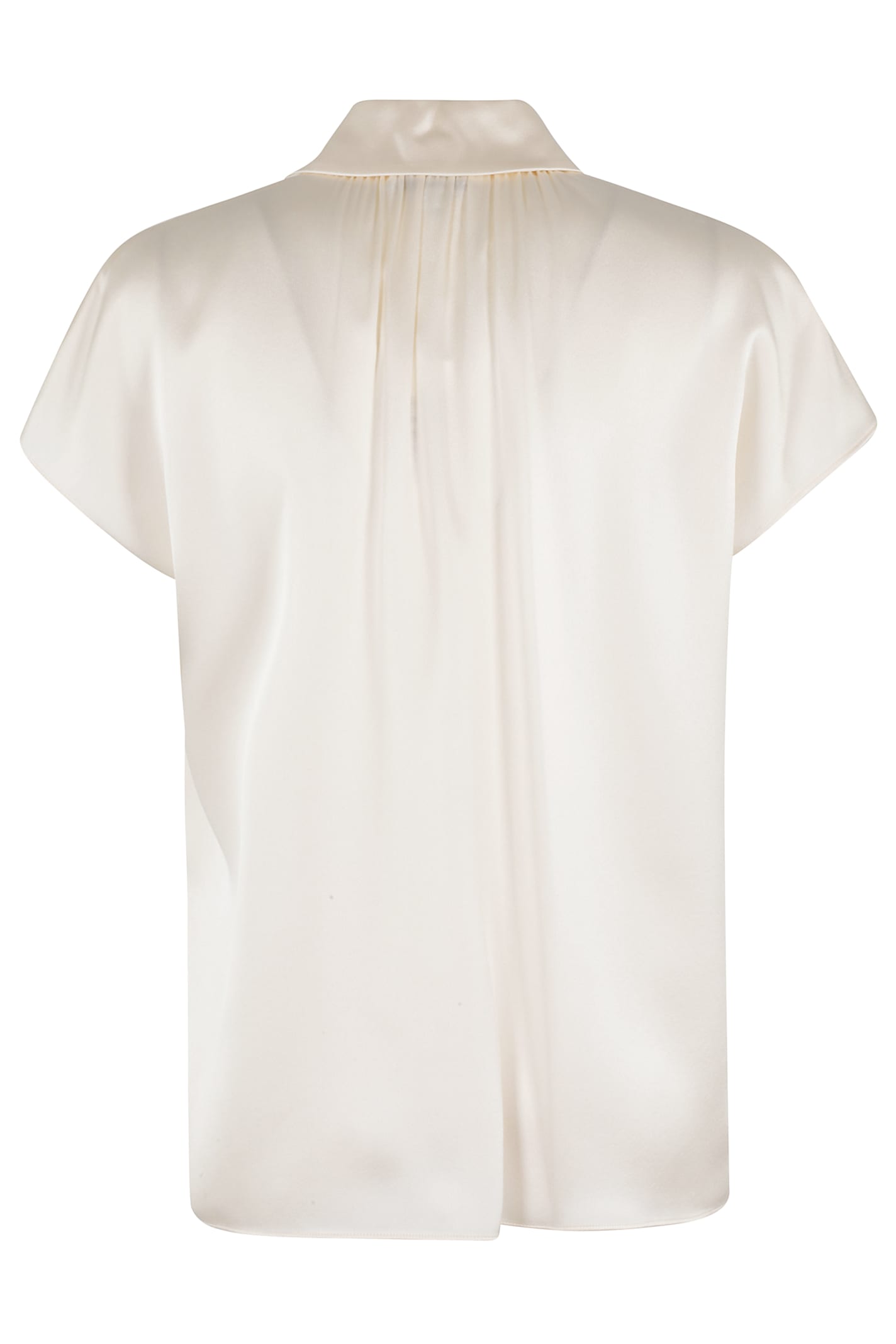 Vince Cap Slv Ruched Bk In Chf Chiffon