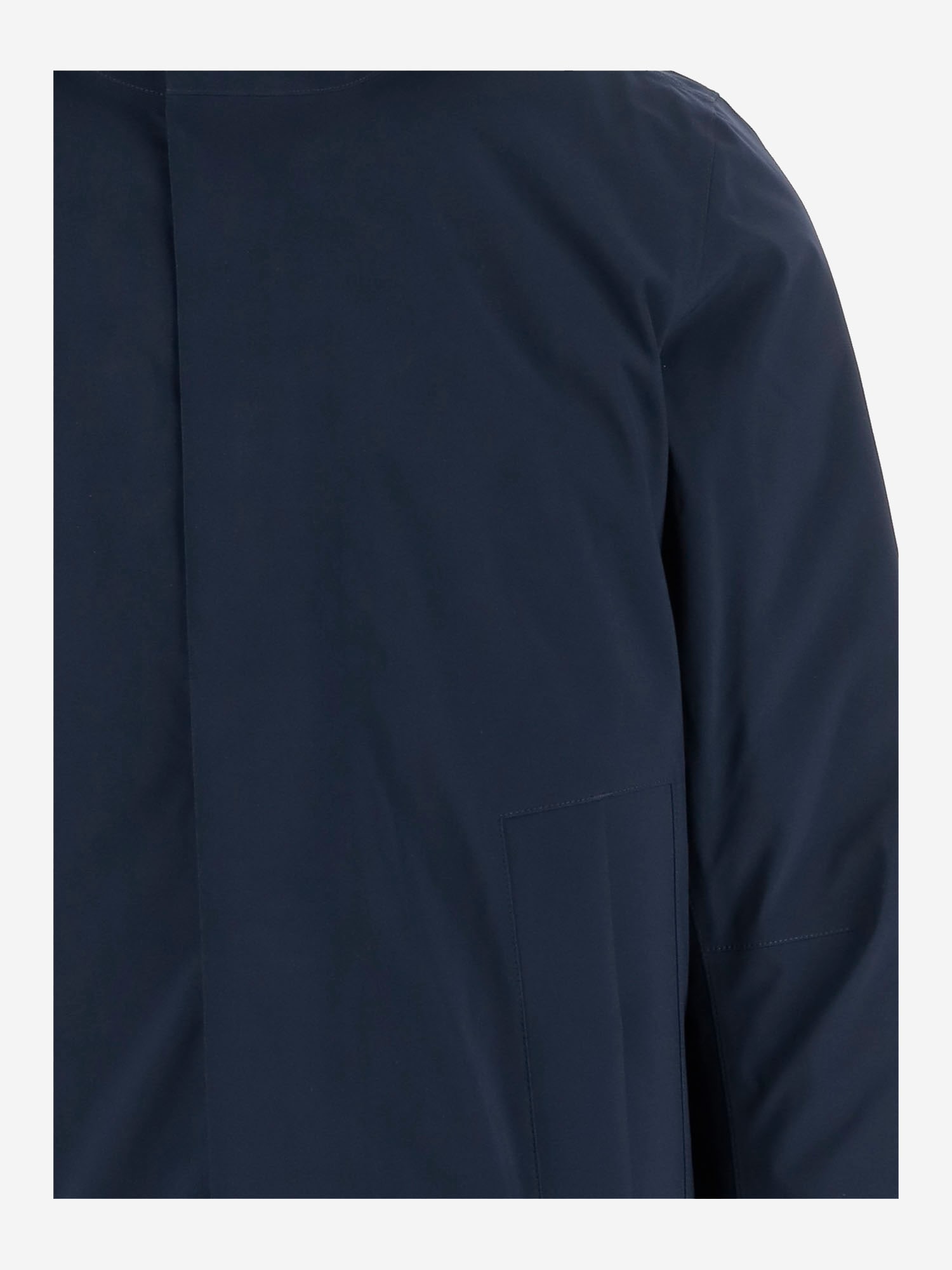K-way High-collar Adjustable-hood Coat In Blue
