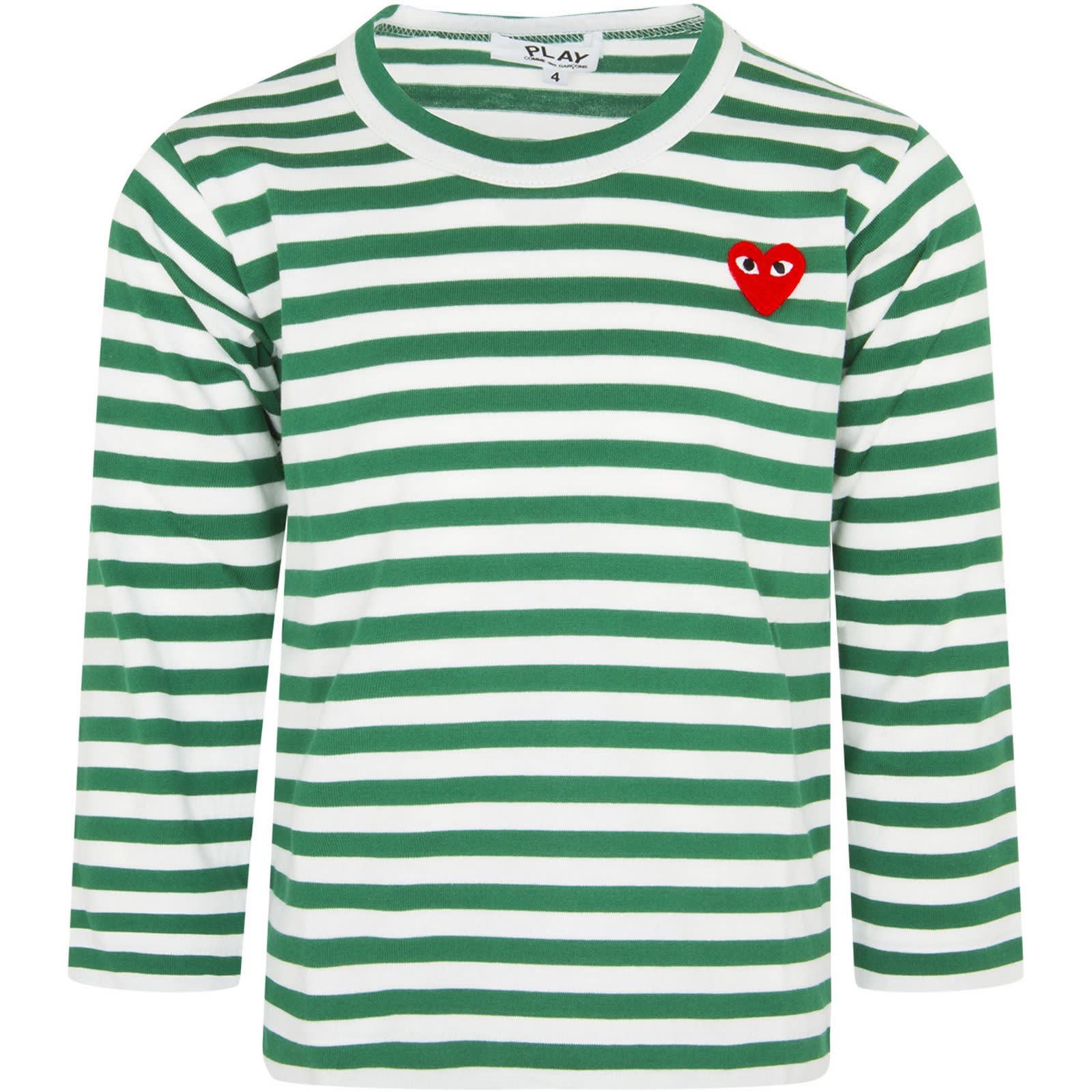 comme des garcons green stripe