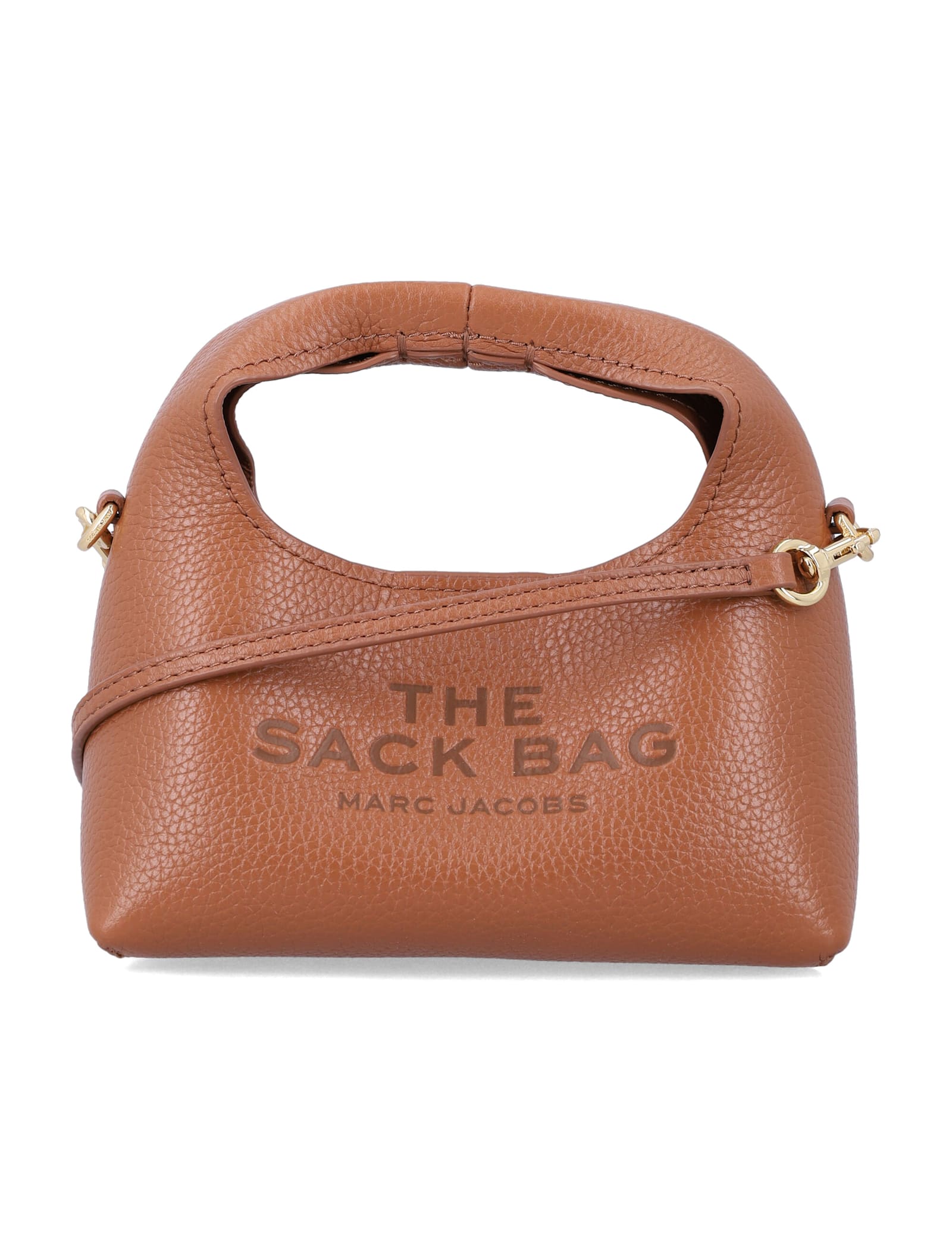 Marc Jacobs The Micro Crossbody Sack Bag In Full-grain Leather In Brown
