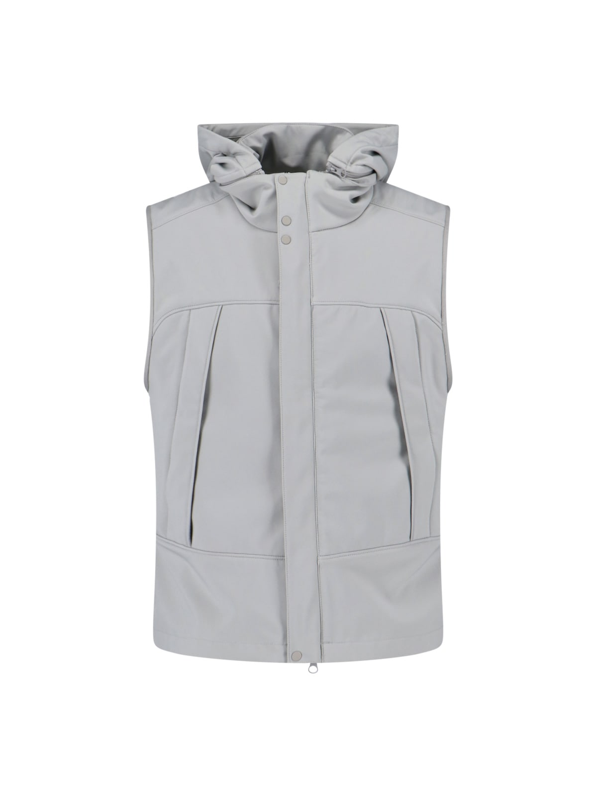C.p. Company Sleeveless Soft Shell Jacket Hood In Gray