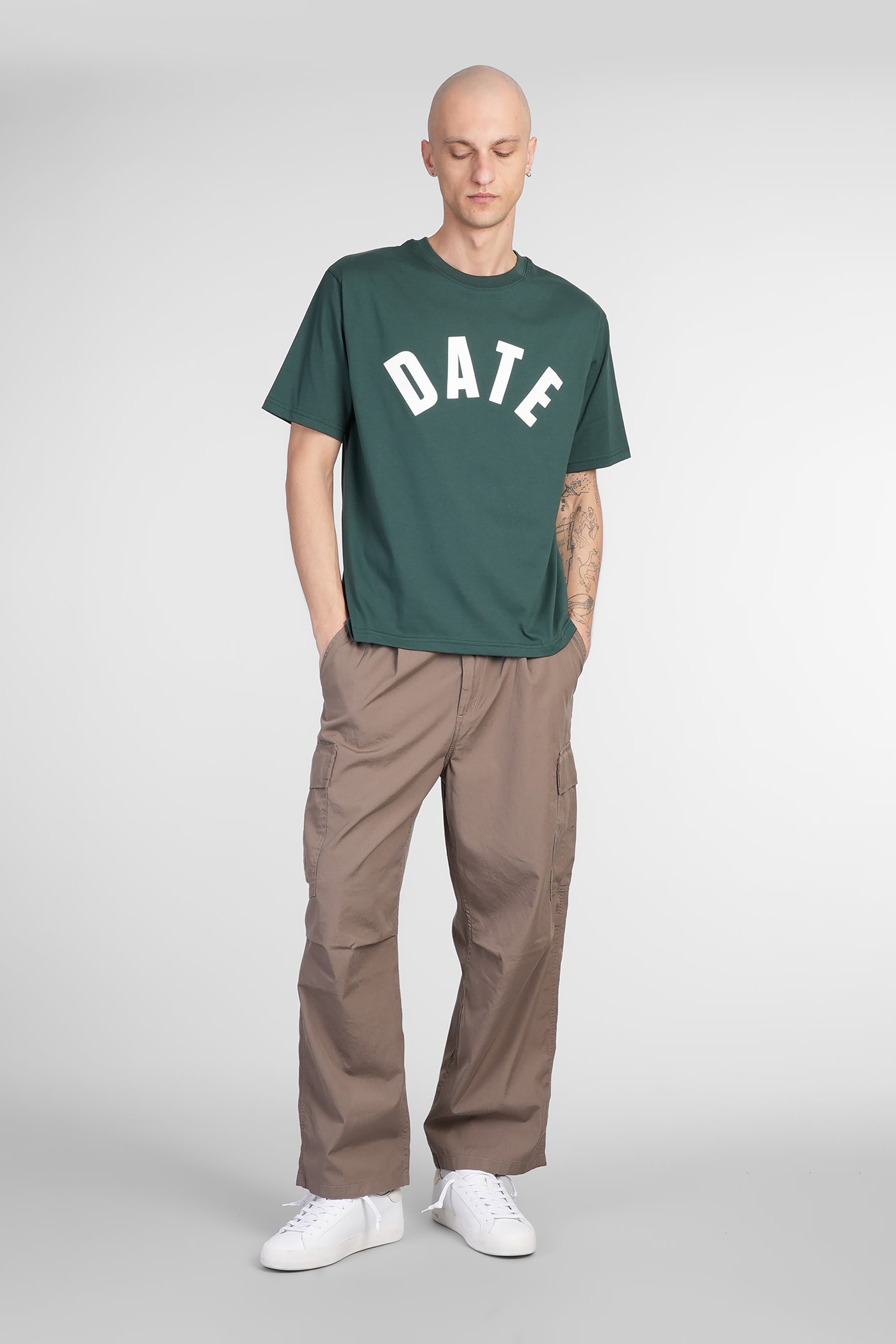 Date Baseball T-shirt In Green Cotton In Green