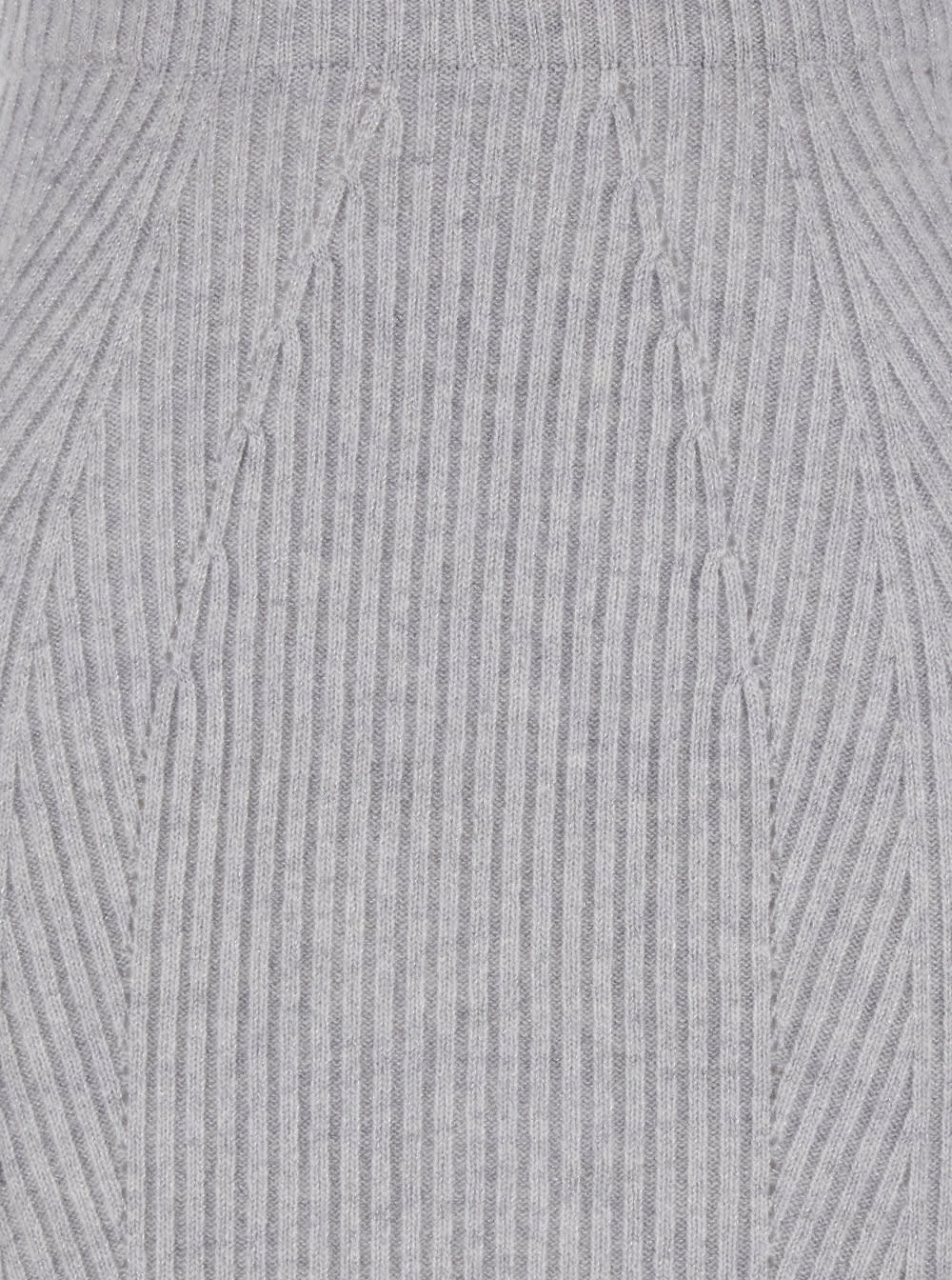 Shop Twinset Midi Grey Skirt With Logo Patch In Knit Woman