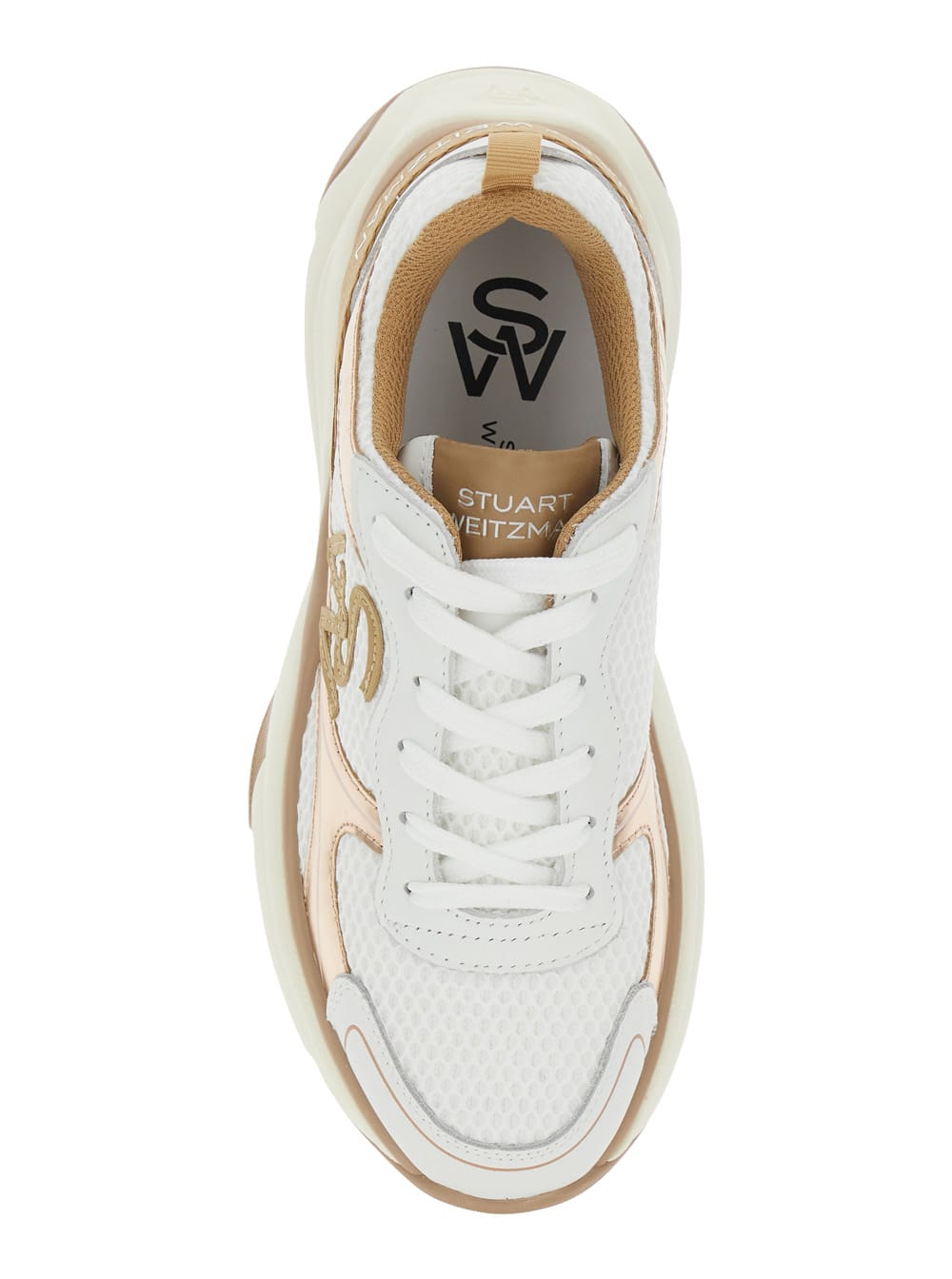 Stuart Weitzman Multicolor Sneakers With Logo Embroidery On The Side And Logo Patch On The Heel In Leather And Mesh In Multicolor