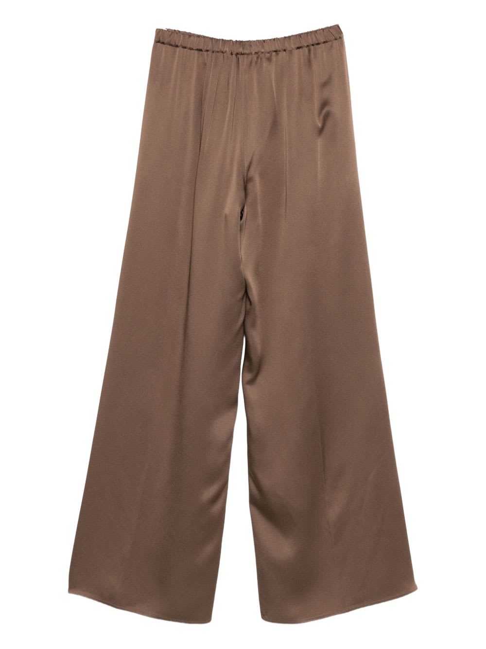 Antonelli Wide-leg Brown Trousers With Minimalist Design In Brown