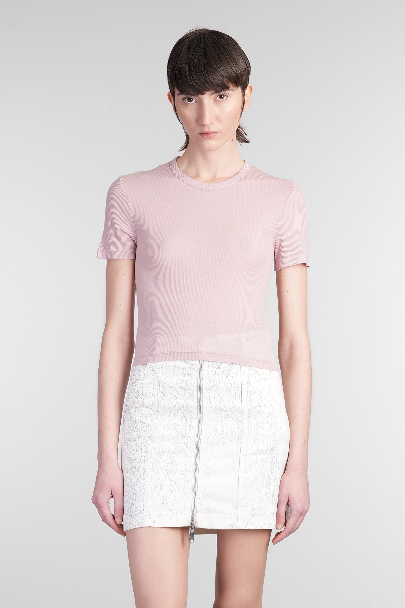 T-shirt In Rose-pink Modal