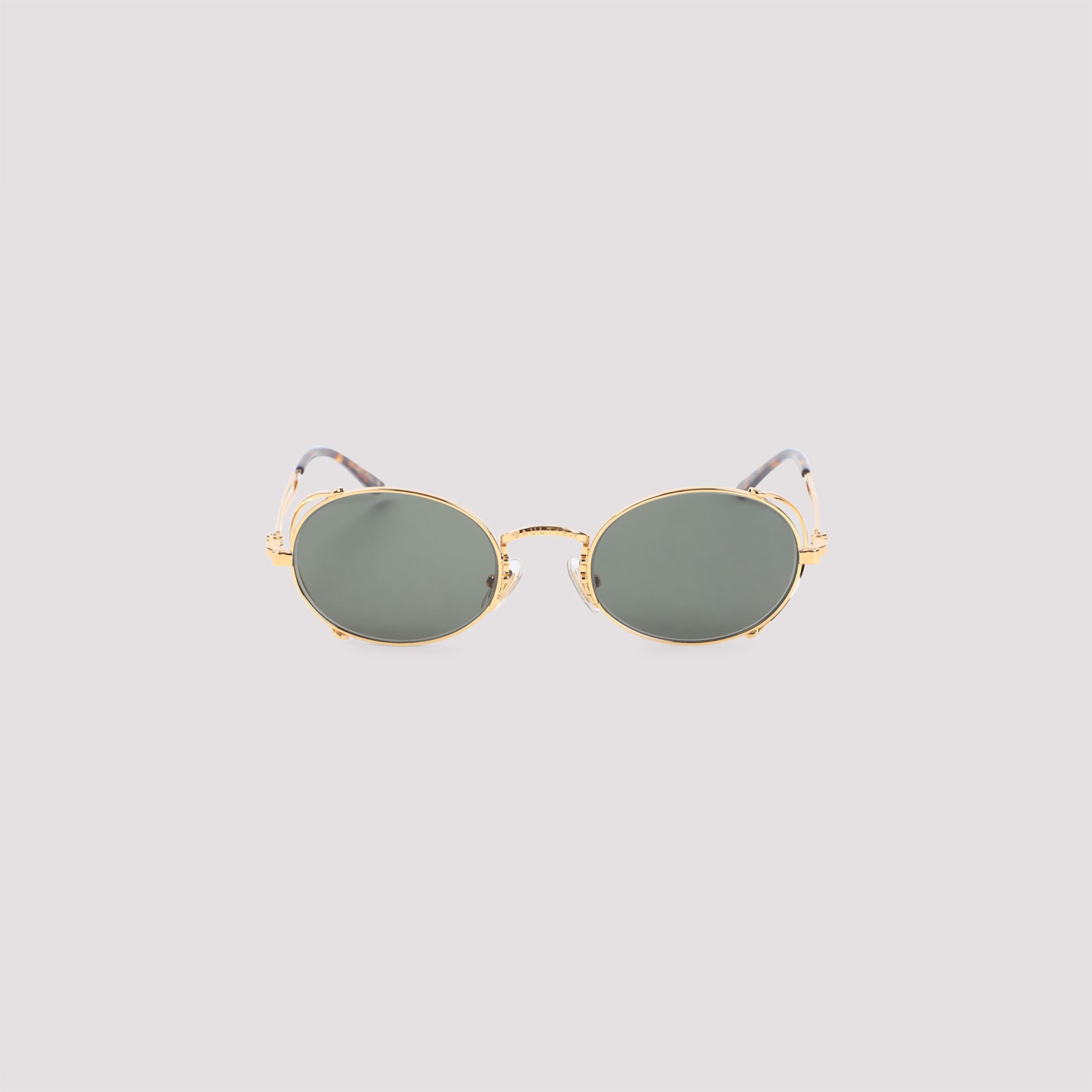 Jean Paul Gaultier Metal Round Frame Sunglasses With Cut-out Detail In Gold