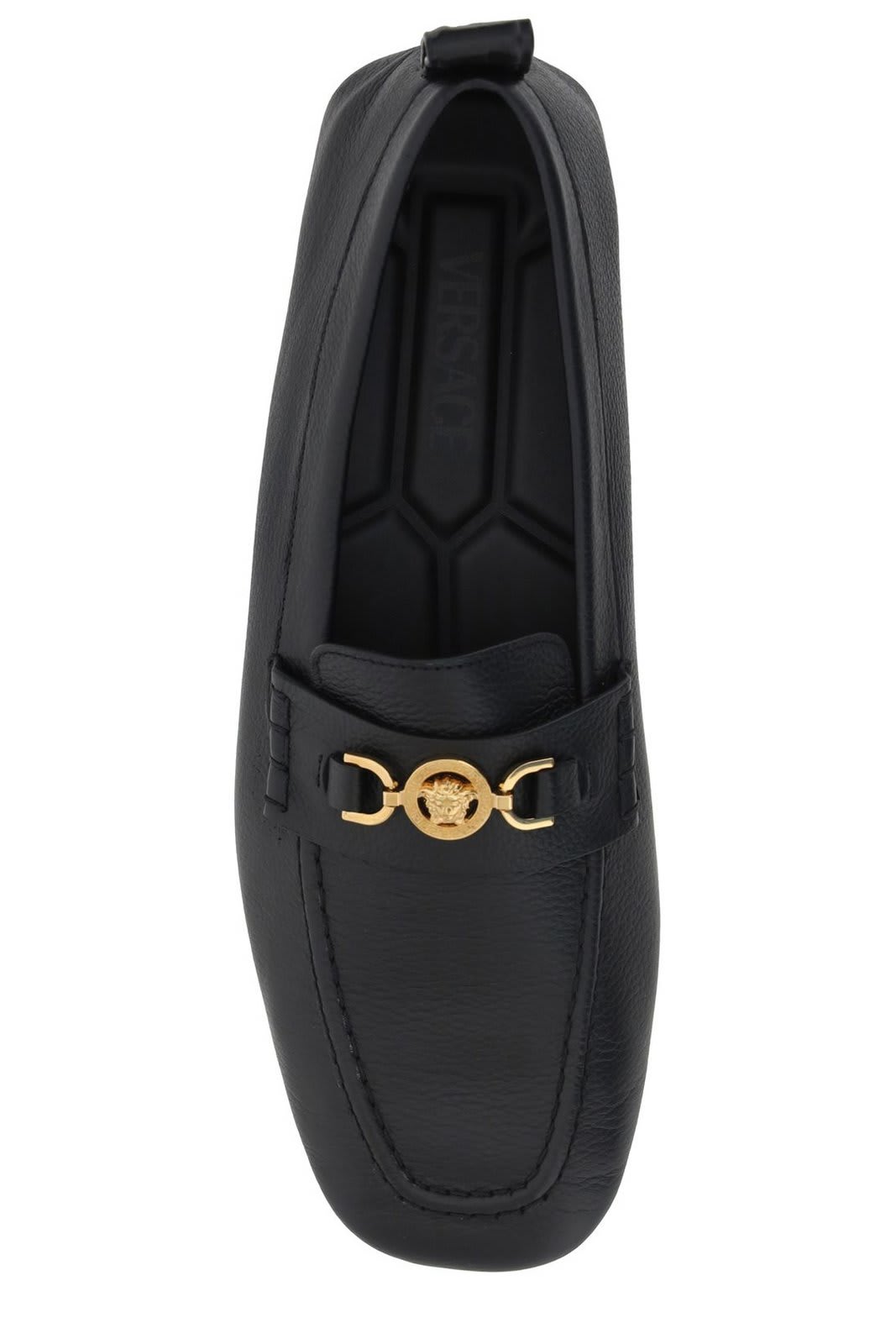 Shop Versace Villa Slip-on Loafers In Nero