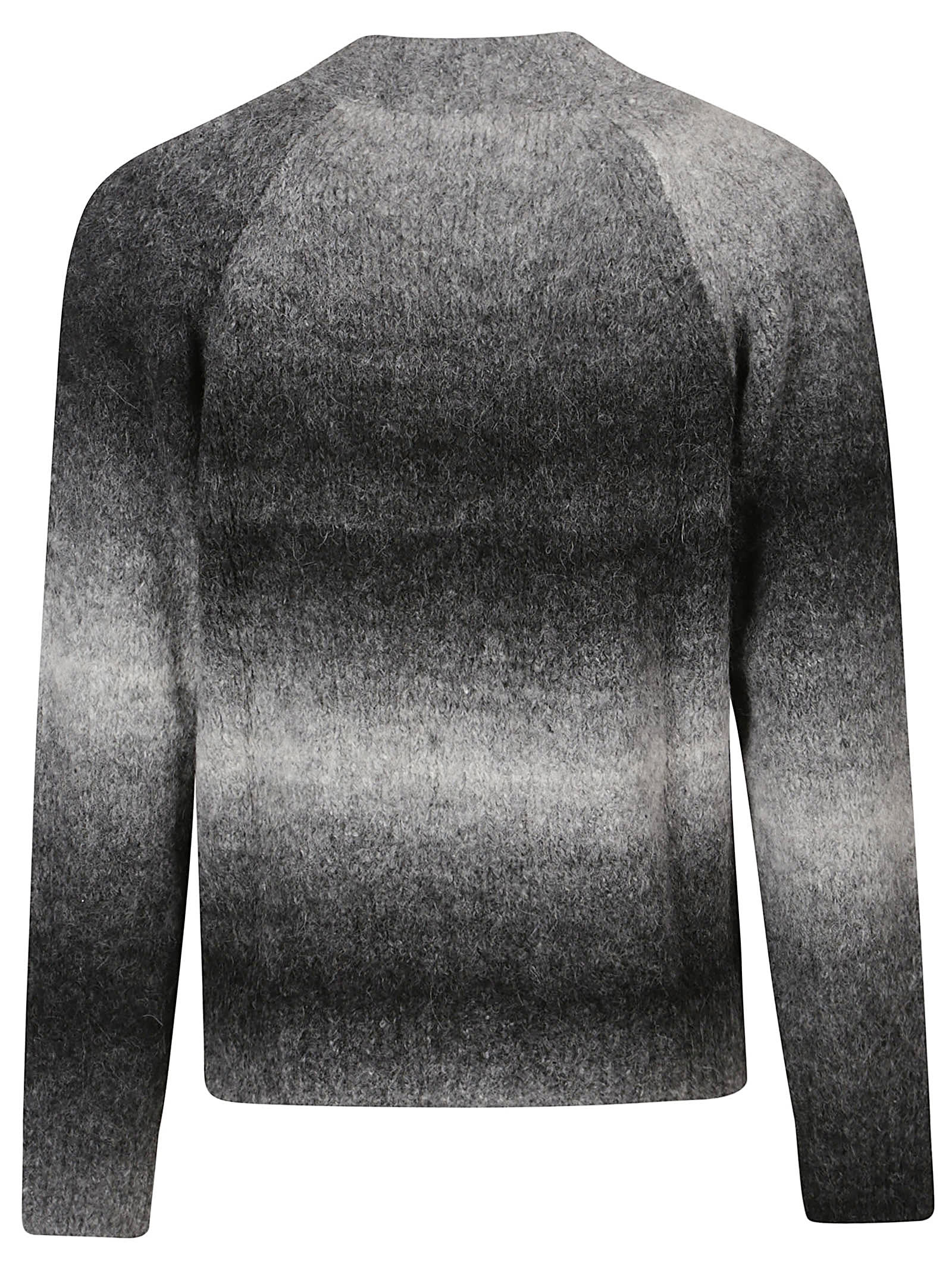 Sunflower Ombre Wool Blend Zip Cardigan In Black