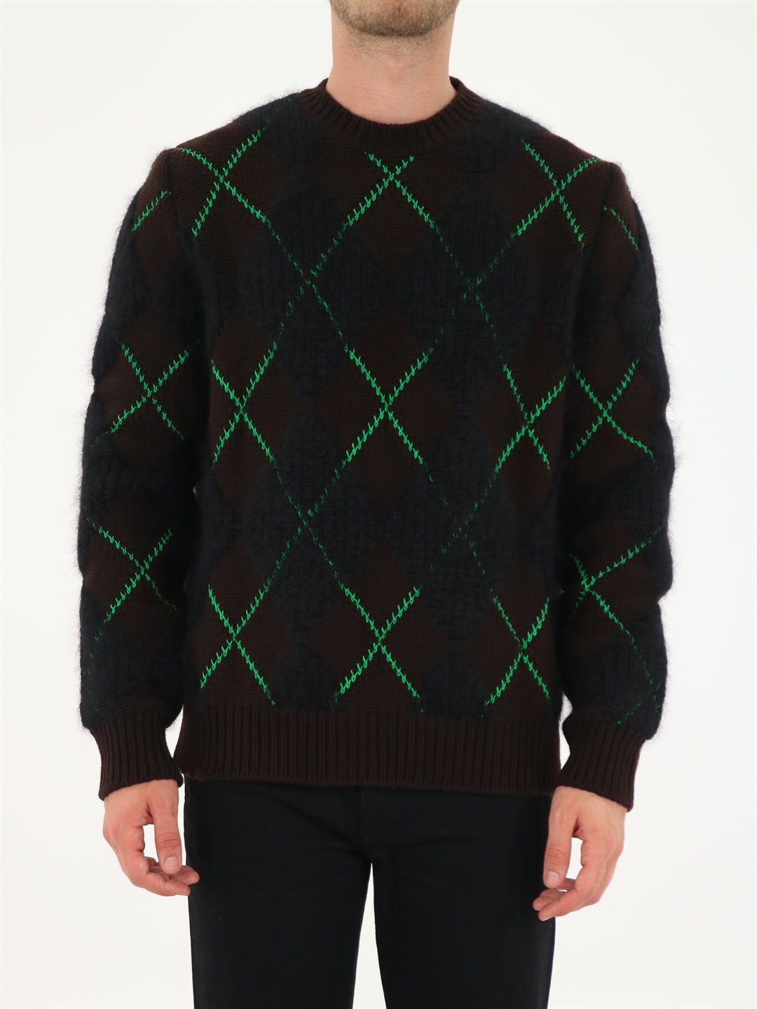 Bottega Veneta Rhombus Patterned Crewneck Sweater