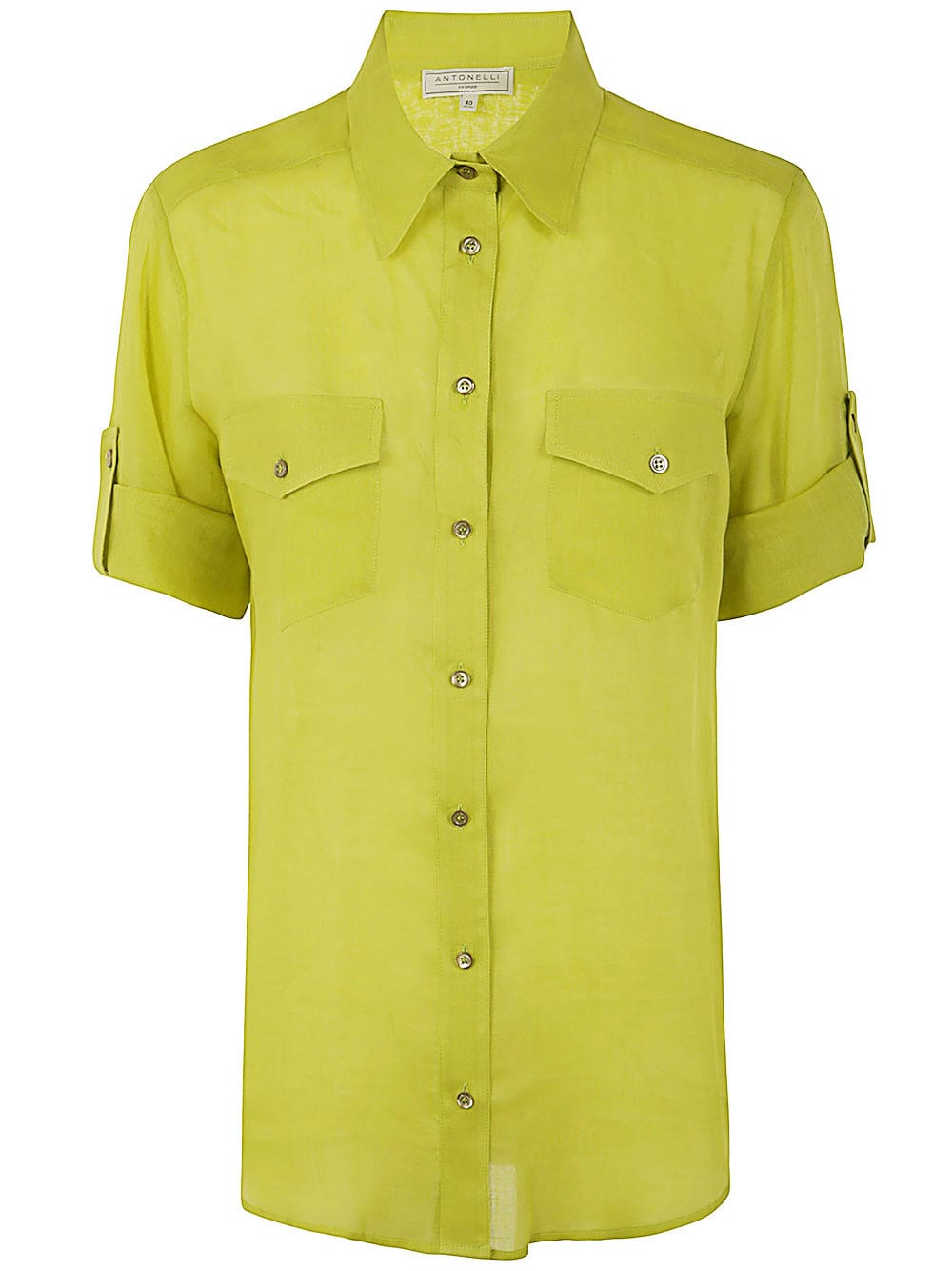 Shop Antonelli Aster 3/4 Sleeves Shirt In Lime