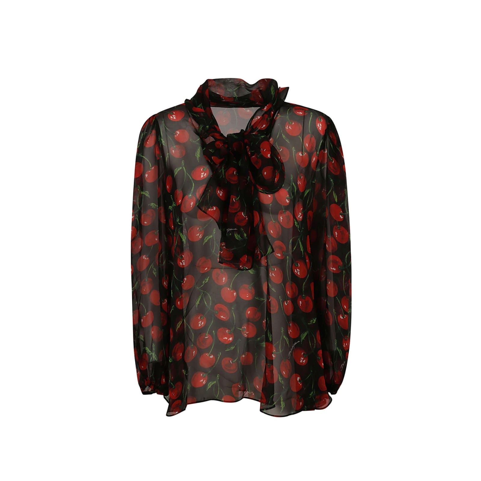 Shop Dolce & Gabbana Silk Printed Top In Black