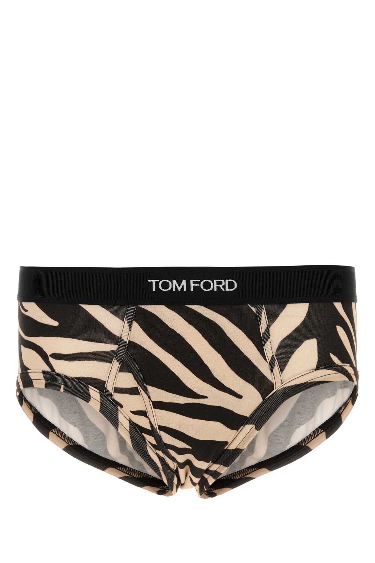 Tom Ford Zebra Pattern Stretch Cotton Slip In Multi