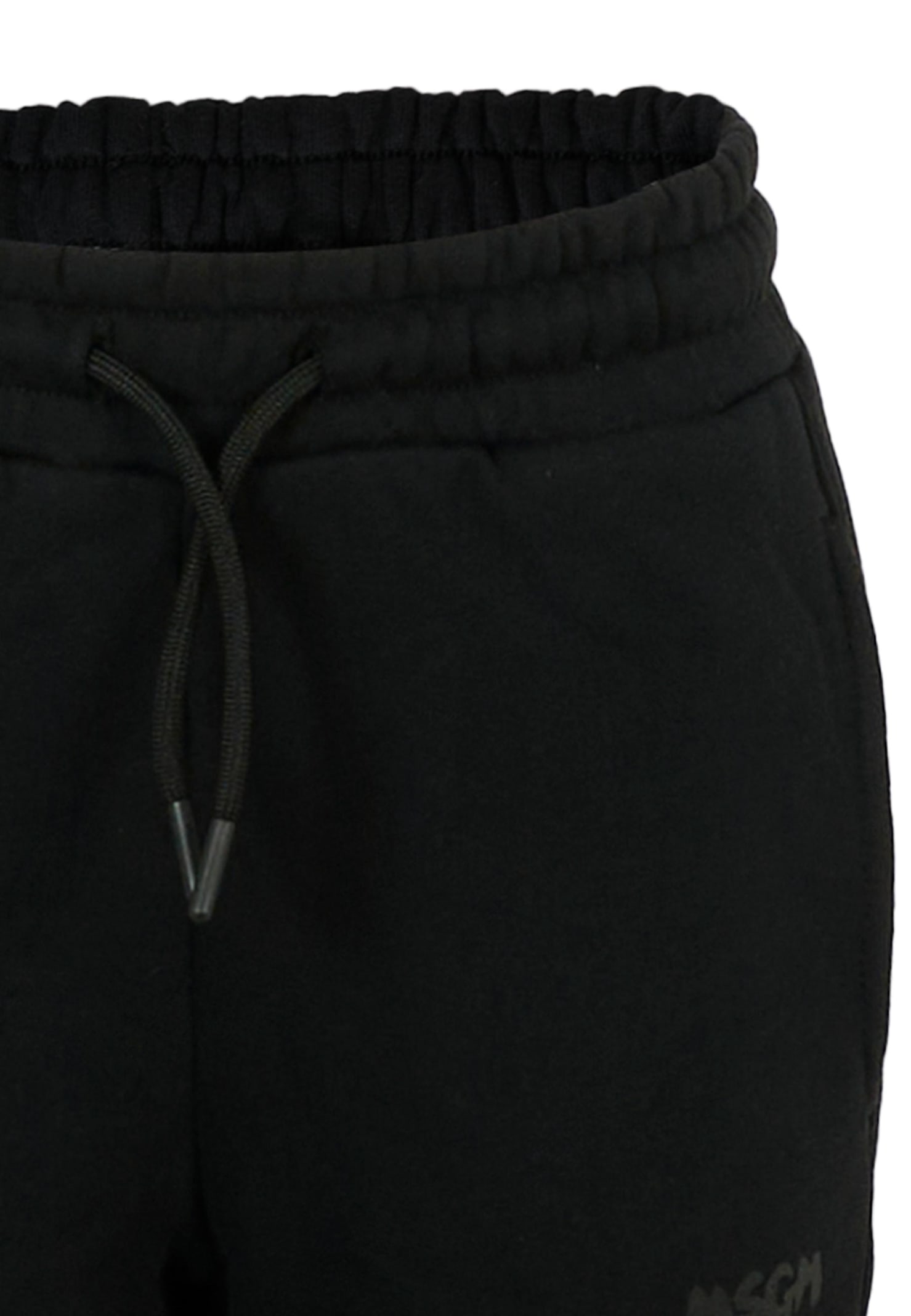 Msgm Black Sweatpants For Kids With Logo In Black