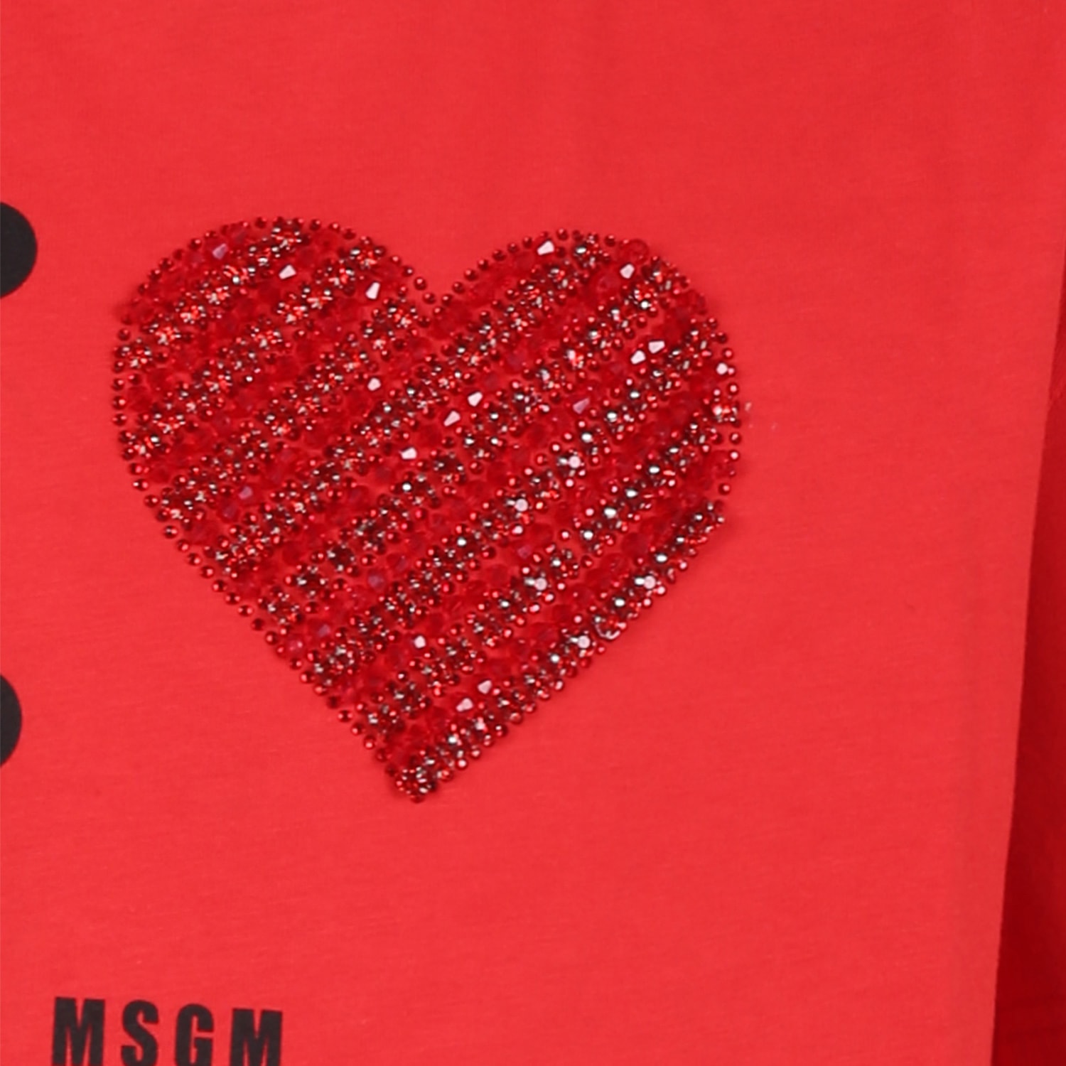 MSGM RED T-SHIRT FOR GIRL WITH LOGO 