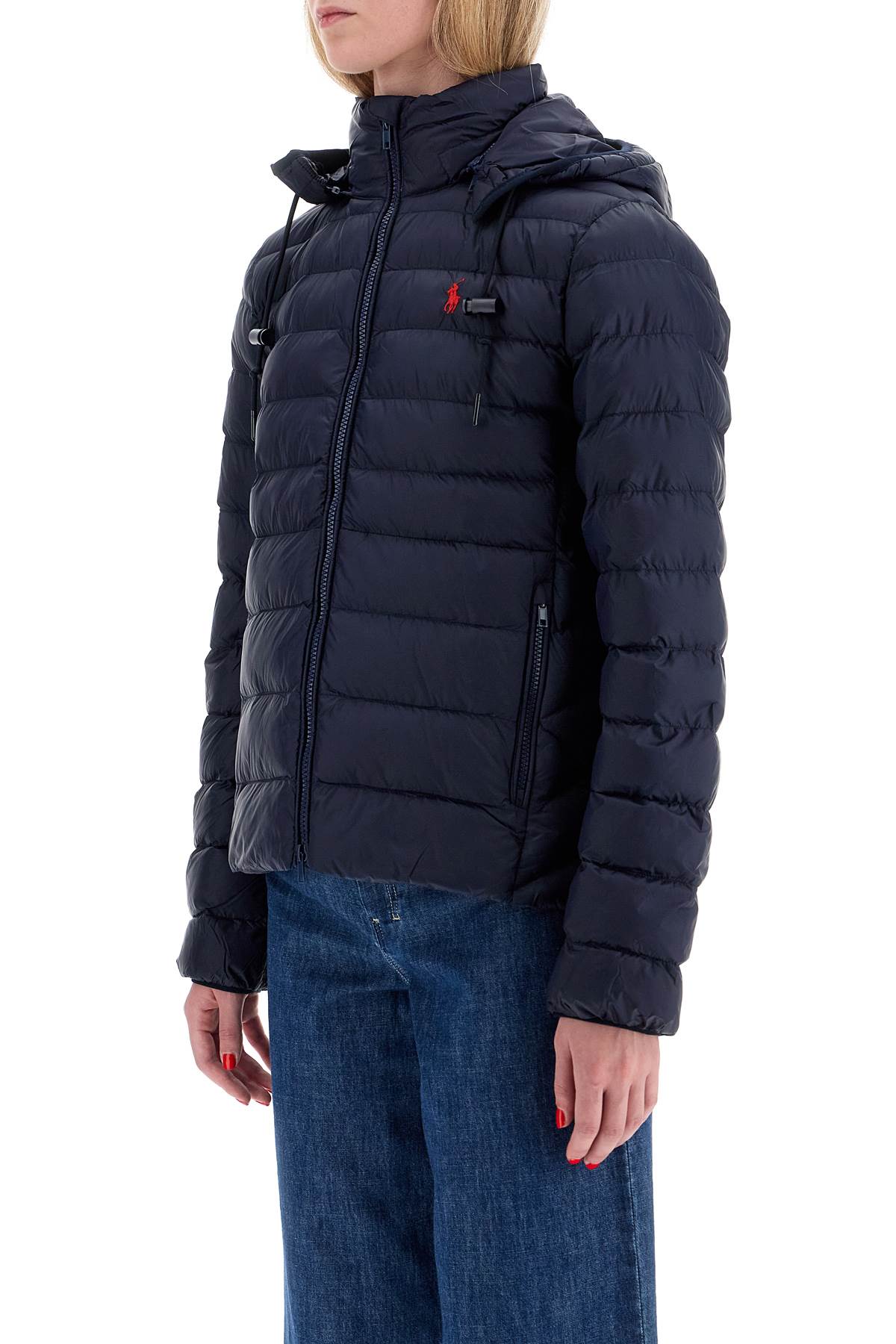 Polo Ralph Lauren Foldable Down Jacket With Embroidered Pony In Rl Navy (blue)