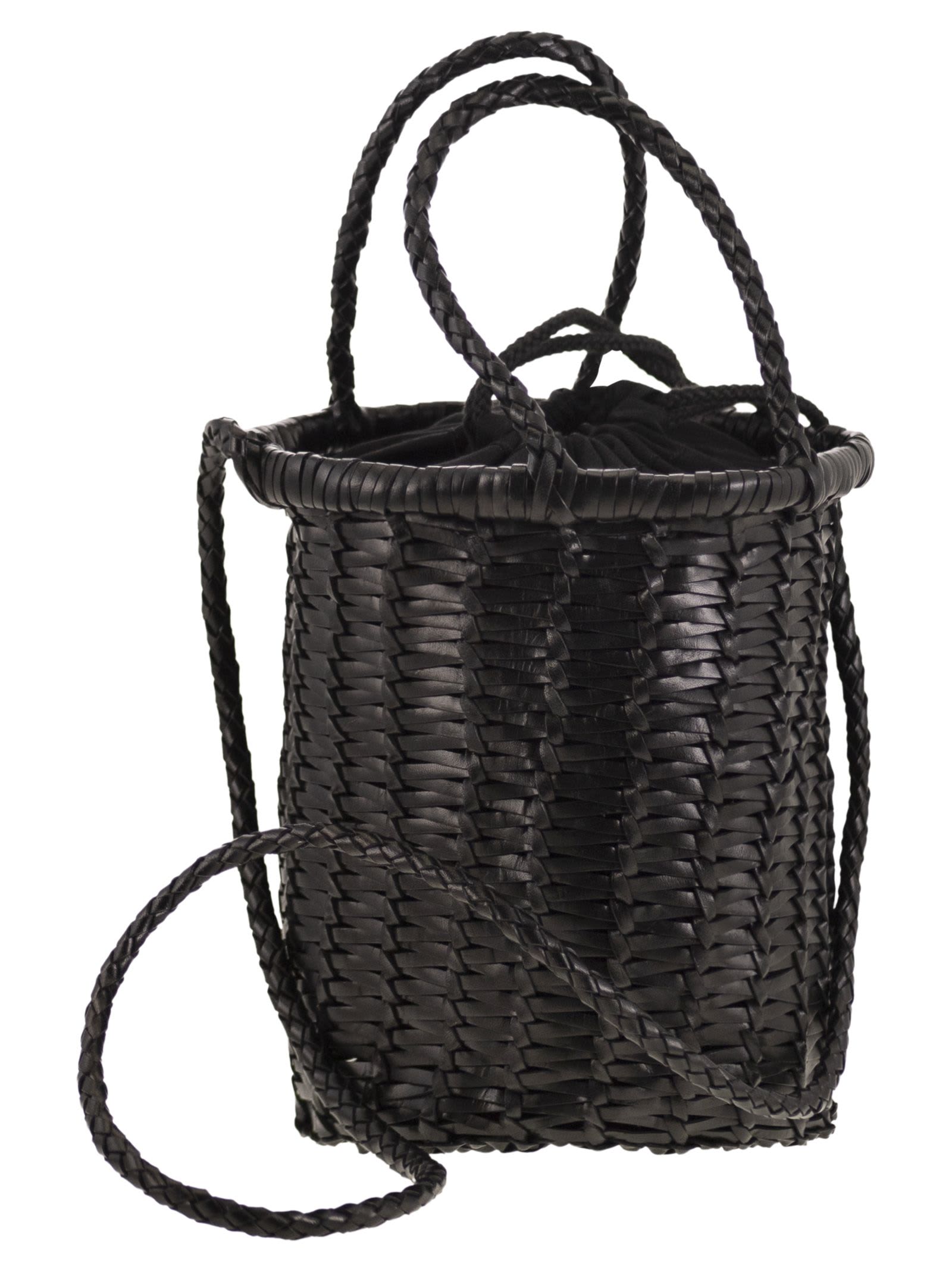 Dragon Diffusion Lina Mini - Woven Leather Bag In Black
