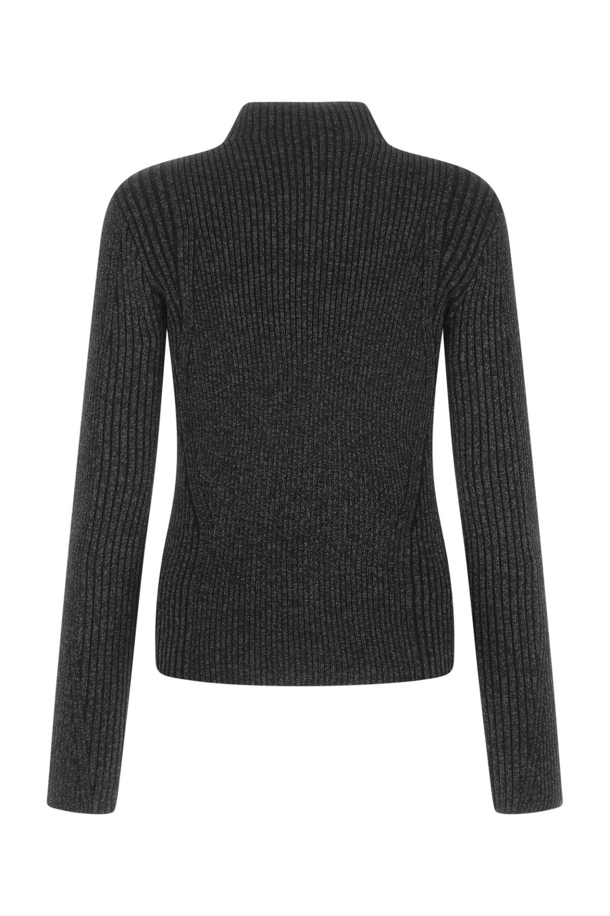Shop Dion Lee Melange Black Polyester Blend Sweater
