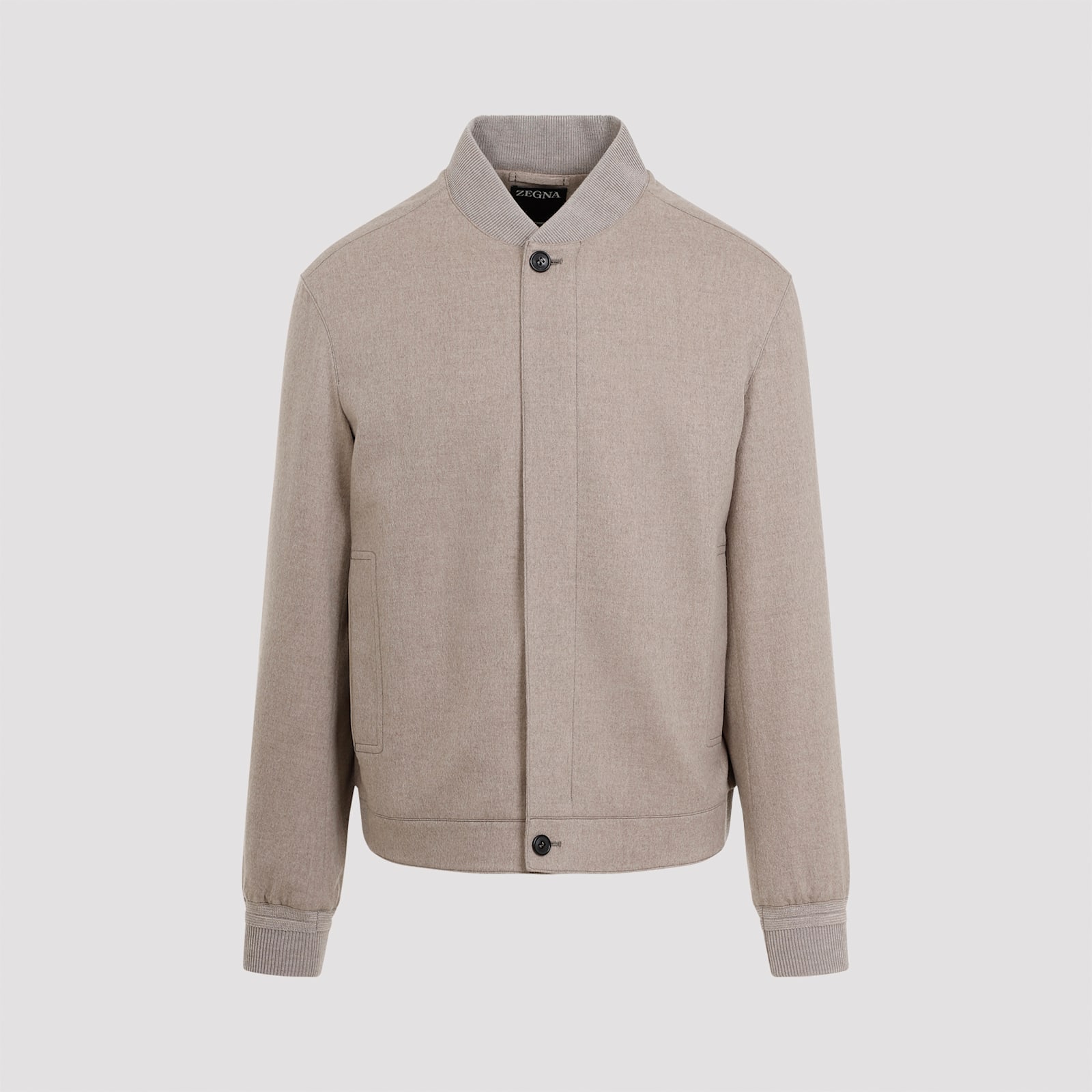 Shop Zegna Cashmere Bomber Jacket In Marrone Medio Unito