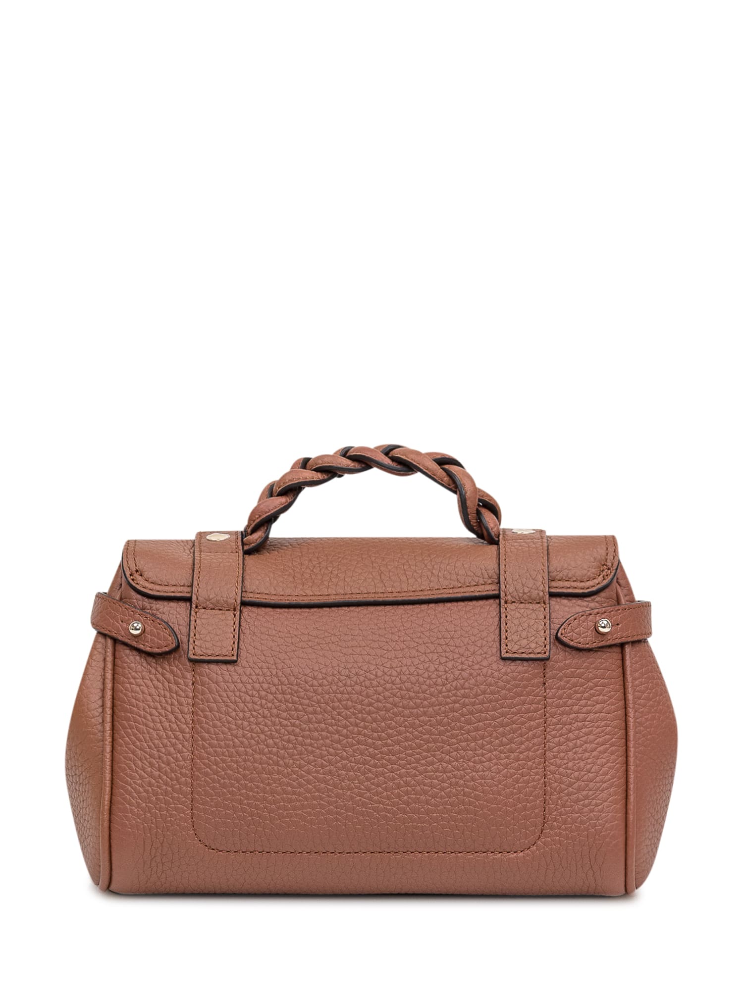 Shop Mulberry Mini Bag Alexa Heavy Grain In Chestnut