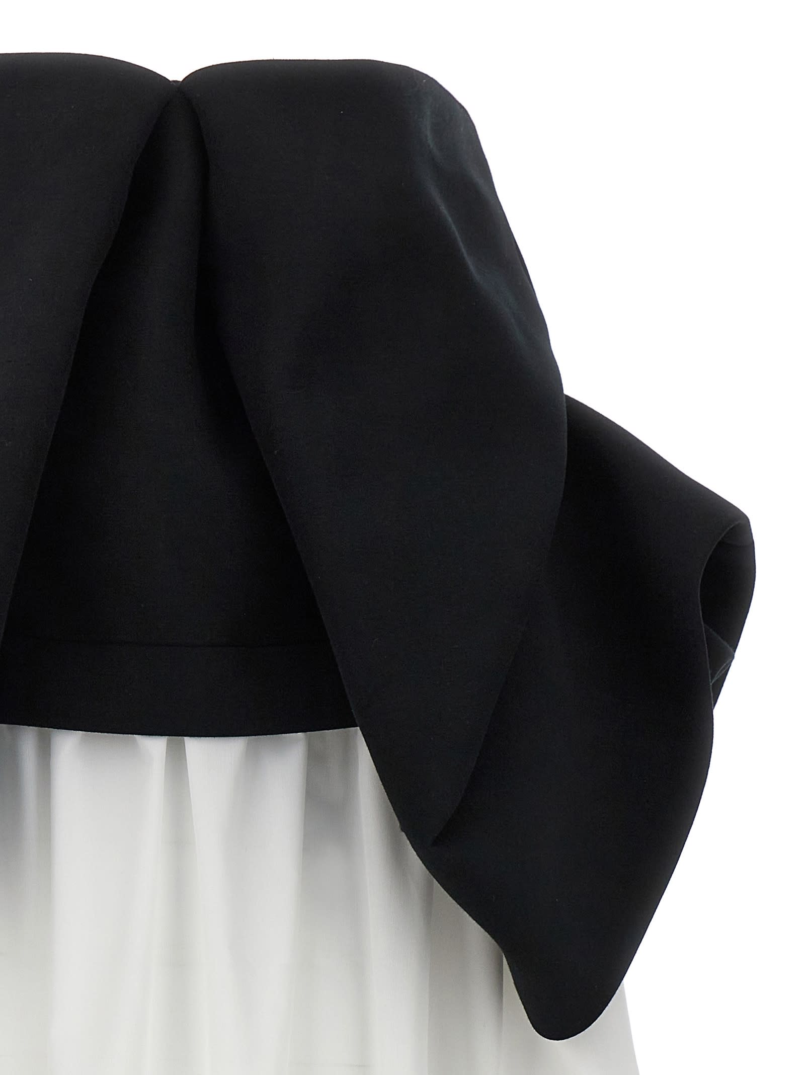 Shop Comme Des Garçons Hood Application Dress In White/black