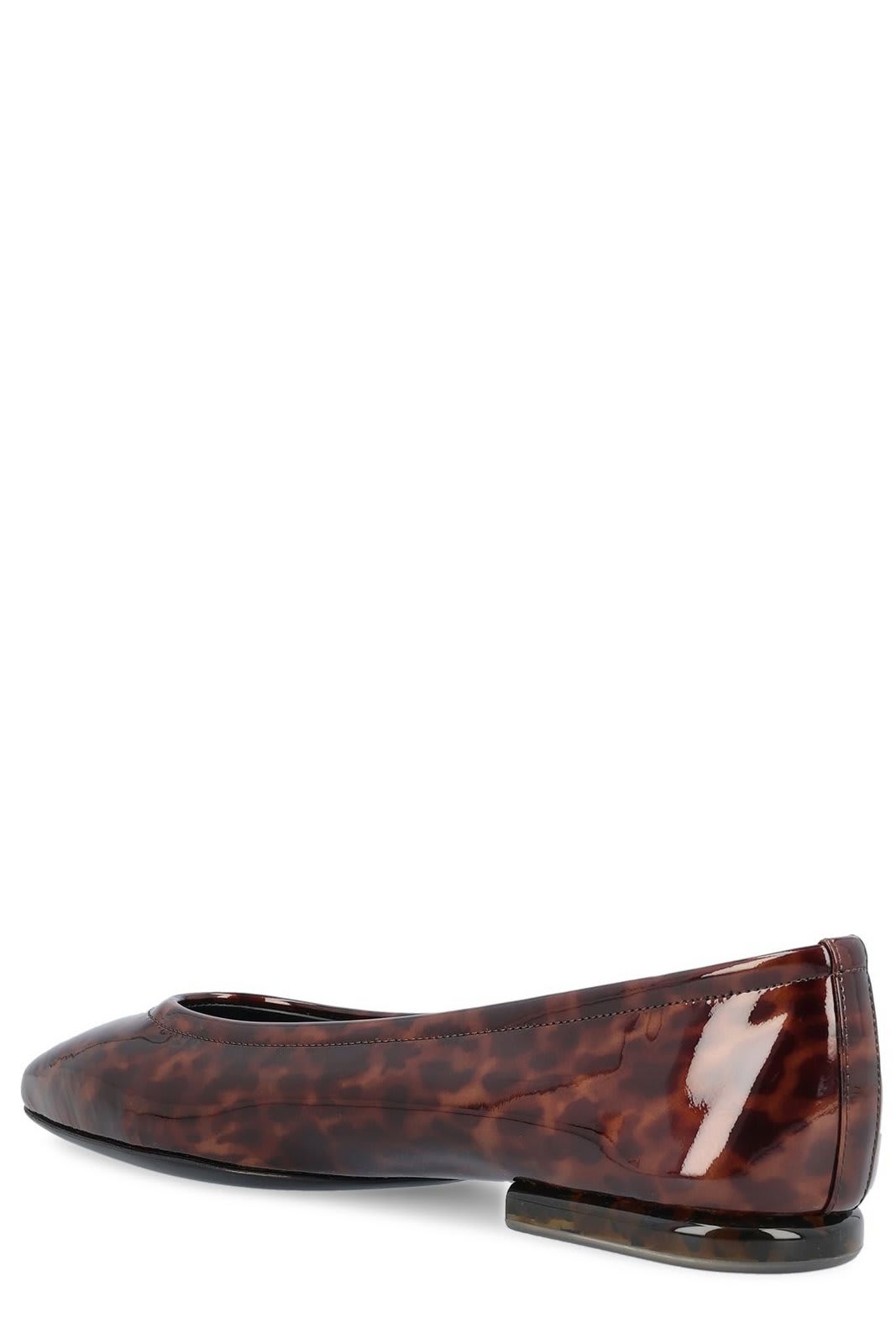 Shop Loro Piana Primula Slip-on Ballet Flats In Brown Patent Animalier