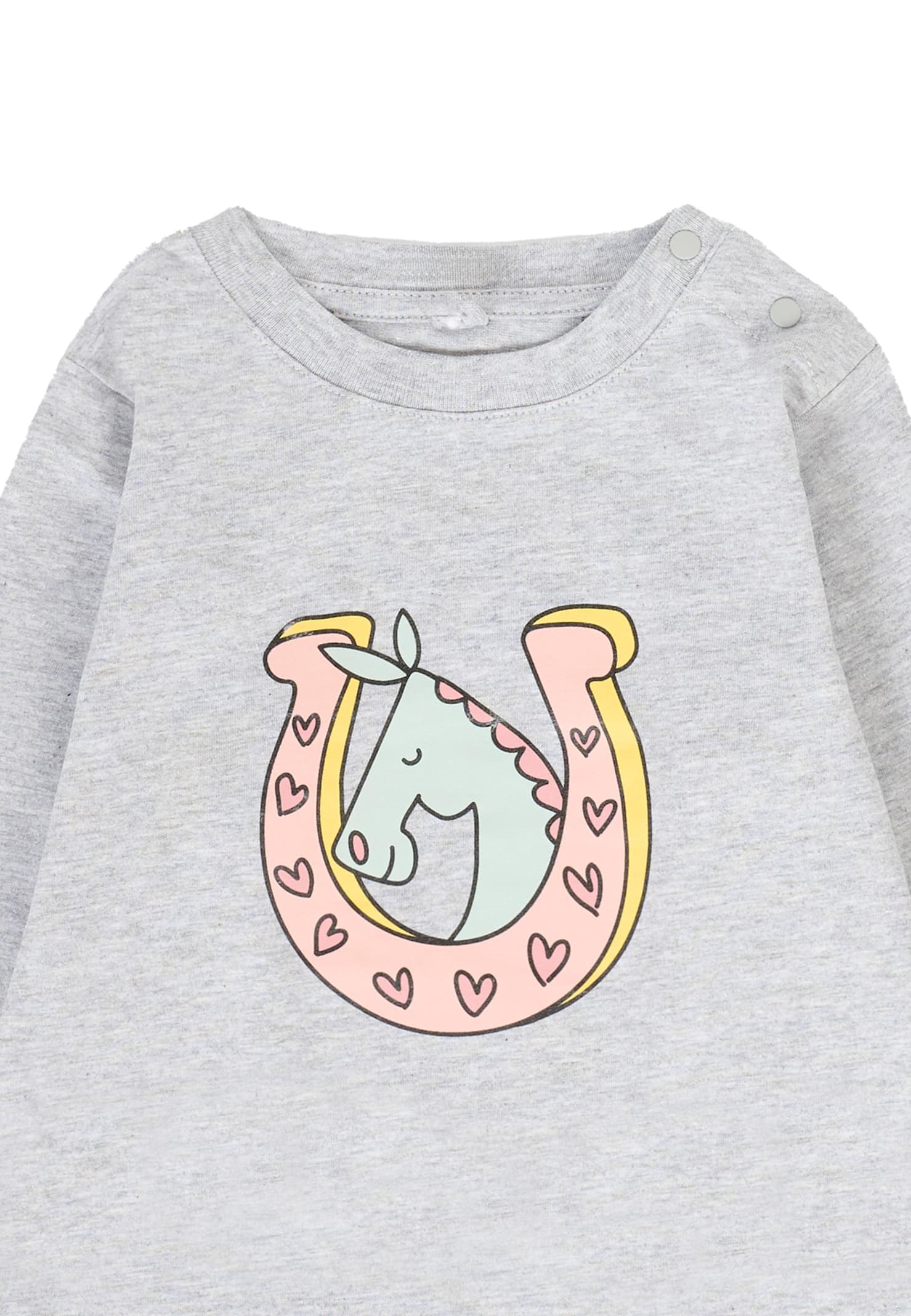 Stella Mccartney Gray T-shirt For Baby Girl With Horse In Gray