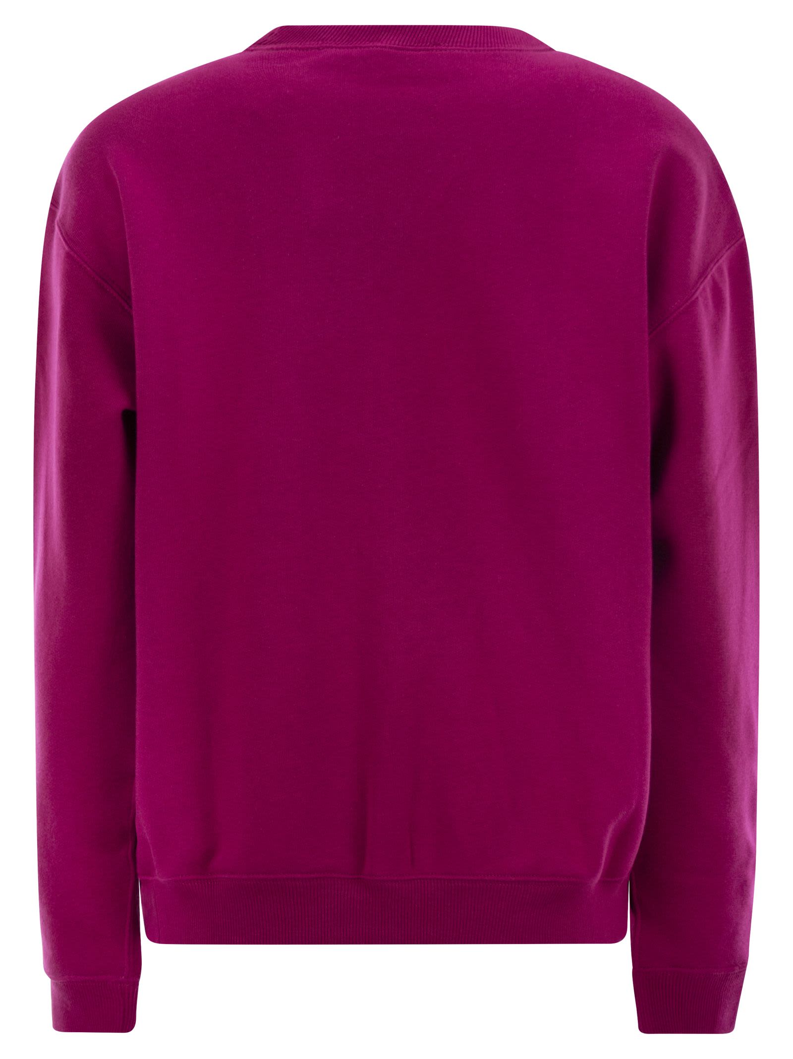 Shop Polo Ralph Lauren Crewneck Sweatshirt In Fuchsia