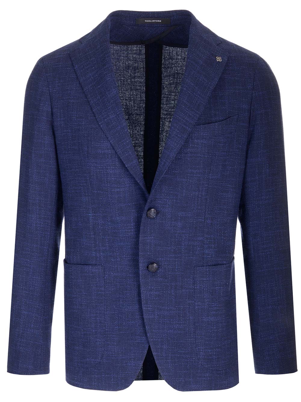 Shop Tagliatore Montecarlo Jacket In Wool And Silk In Blue